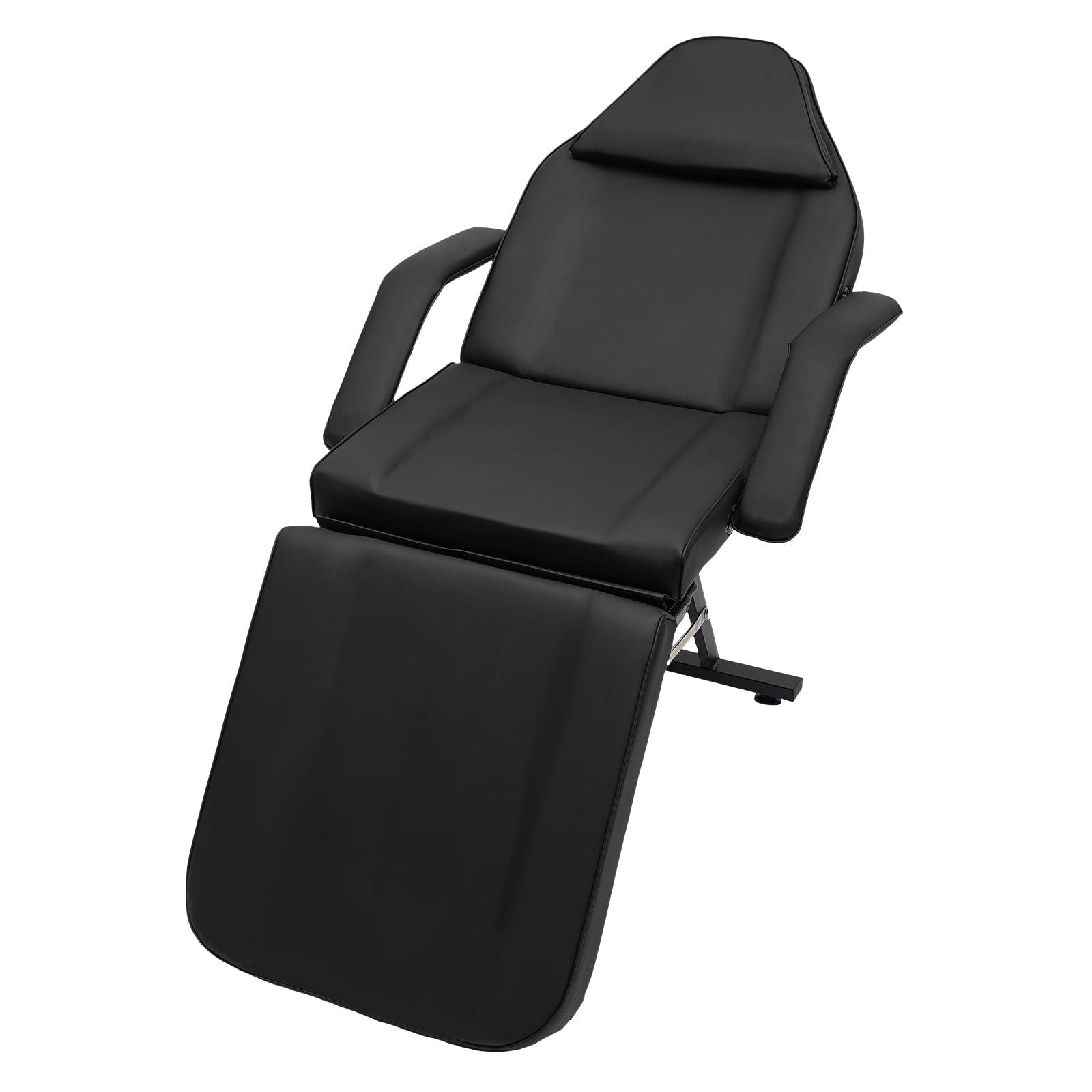 ZAWAYINE Artist Hand Tattoo Chair Salon Chair for Client with Tray Facial Bed Lash Bed for Eyelash Extensions Massage Table Bearing Capacity 441Lbs (Black)