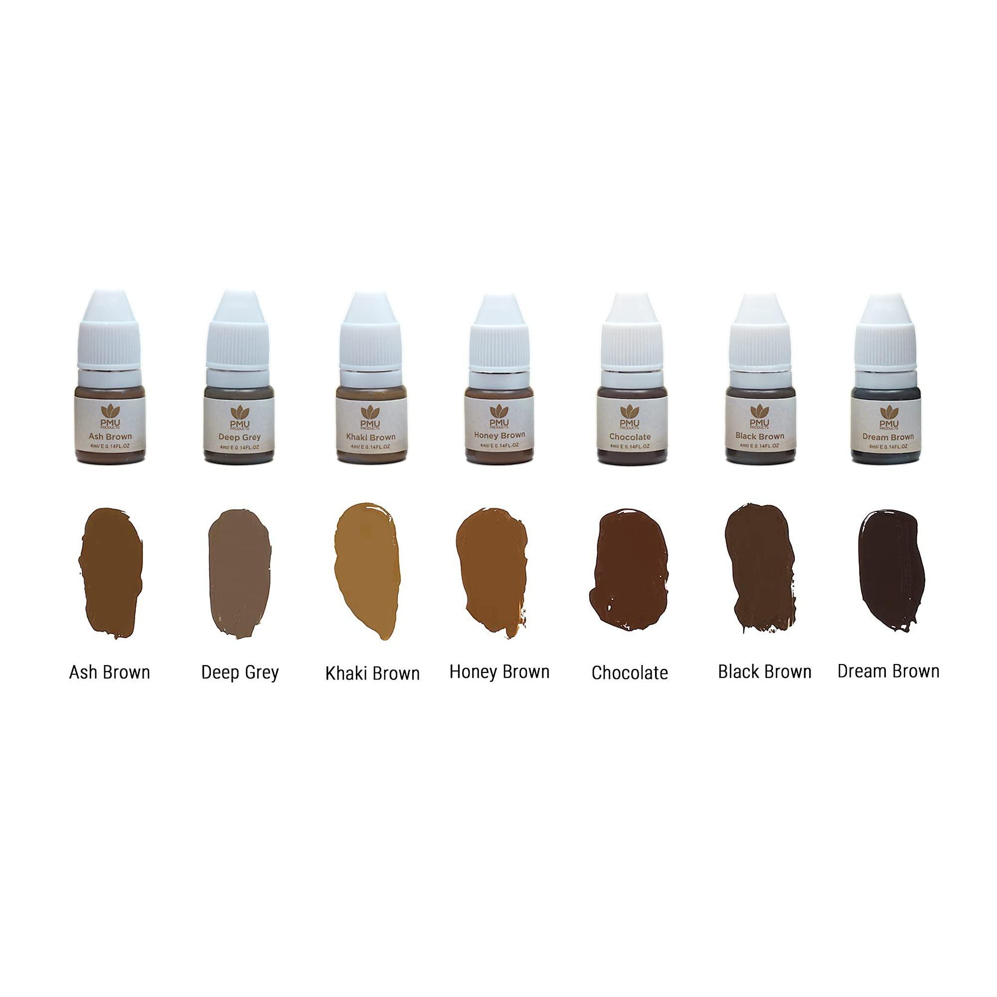 PMU PRODUCTS PMU Products Brow Pigment 7 Pack – Microblading Inks – Complete Set Of 7 Shades