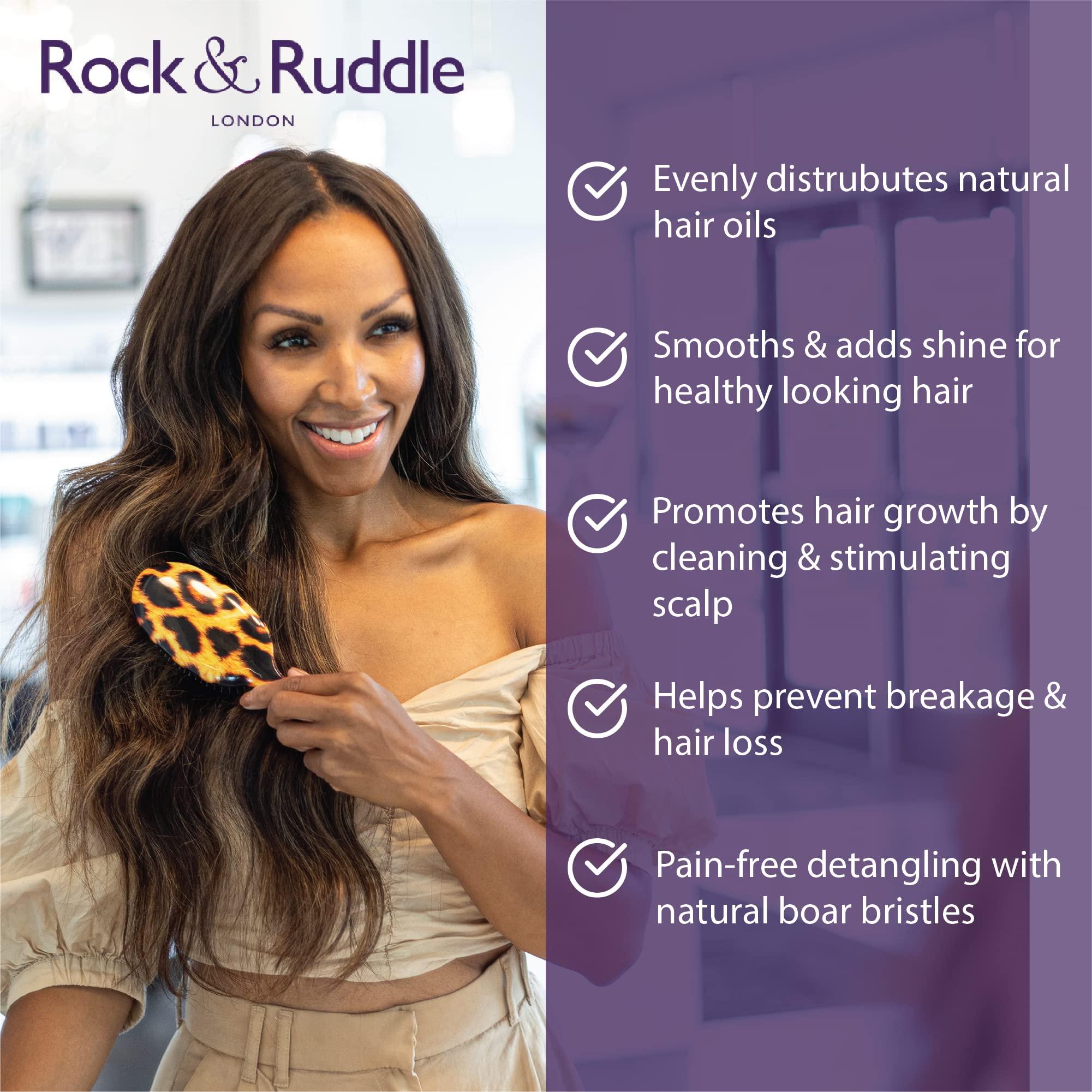 Rock & Ruddle Rock & Ruddle Natural Mixed Boar Bristle Hair Brush for Women and Kids (Small 6.9") - Perfect for Wet or Dry Hair, Detangling Smoothing Blowdrying - Designed & Made in UK - Ladybirds