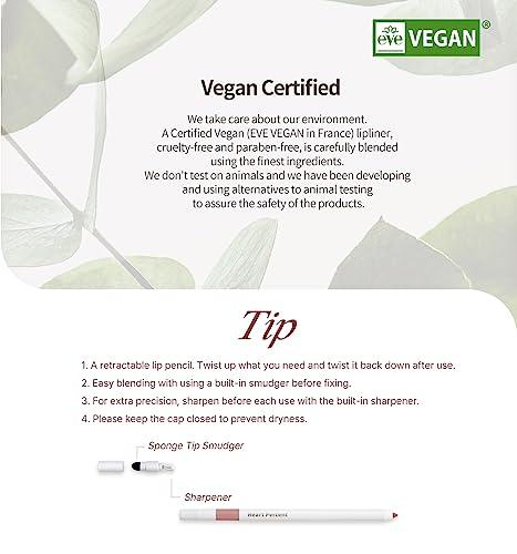 Heart Percent Heart Percent Dote On Mood Lip Pencil Slim, Defines and Fills Creamy Lip Liner Retractable Lipstick Pencil with Built-In Sharpener, 08. Cloudy Mauve