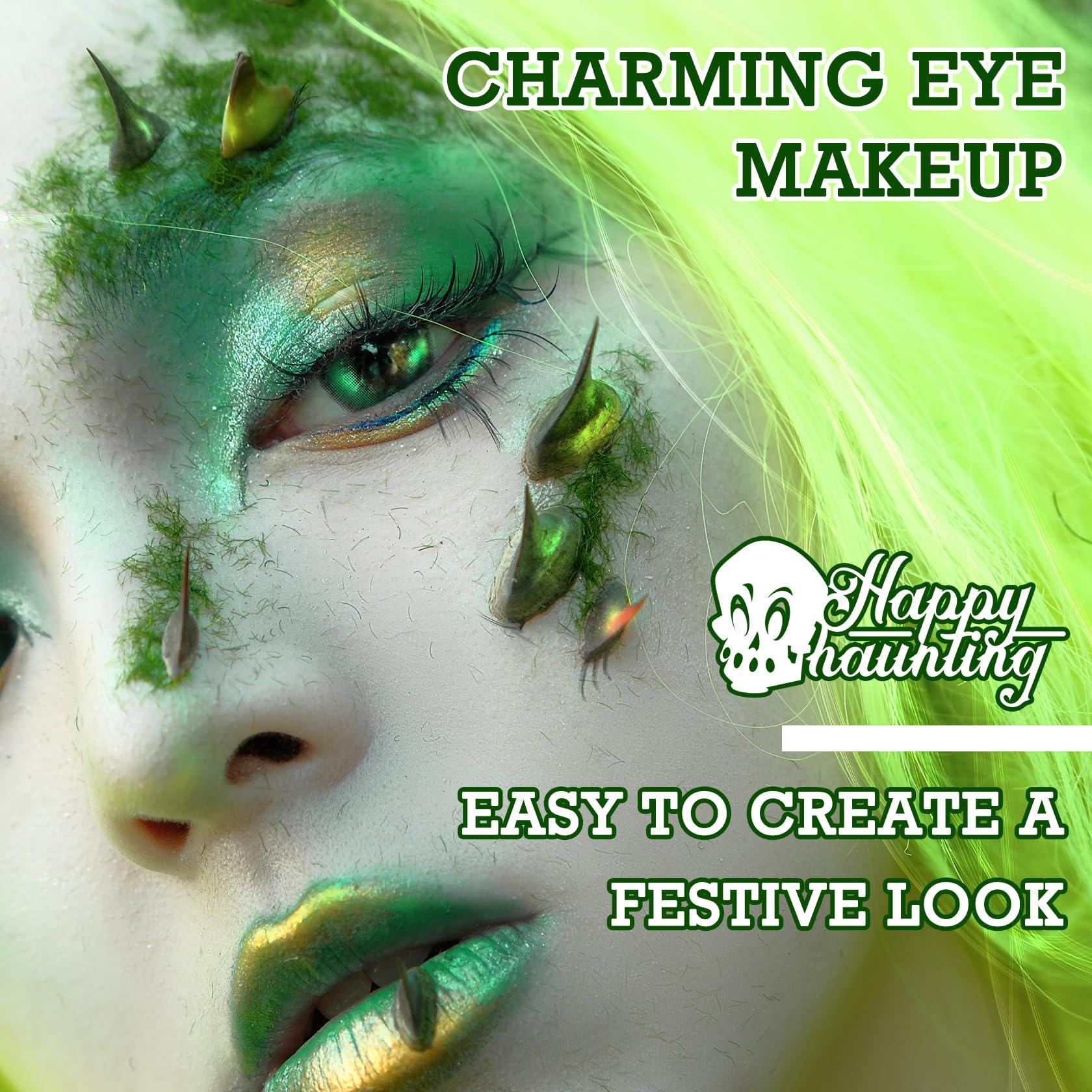 XMXueMei Green Glitter Eyeshadow Palette,9 Colors Matte Waterproof Eyeshadow Makeup Pallete,Blendabale Long Lasting Highly Pigmented Shimmer Eye Shadow Palette Green Christmas Party Halloween Daily Makeup