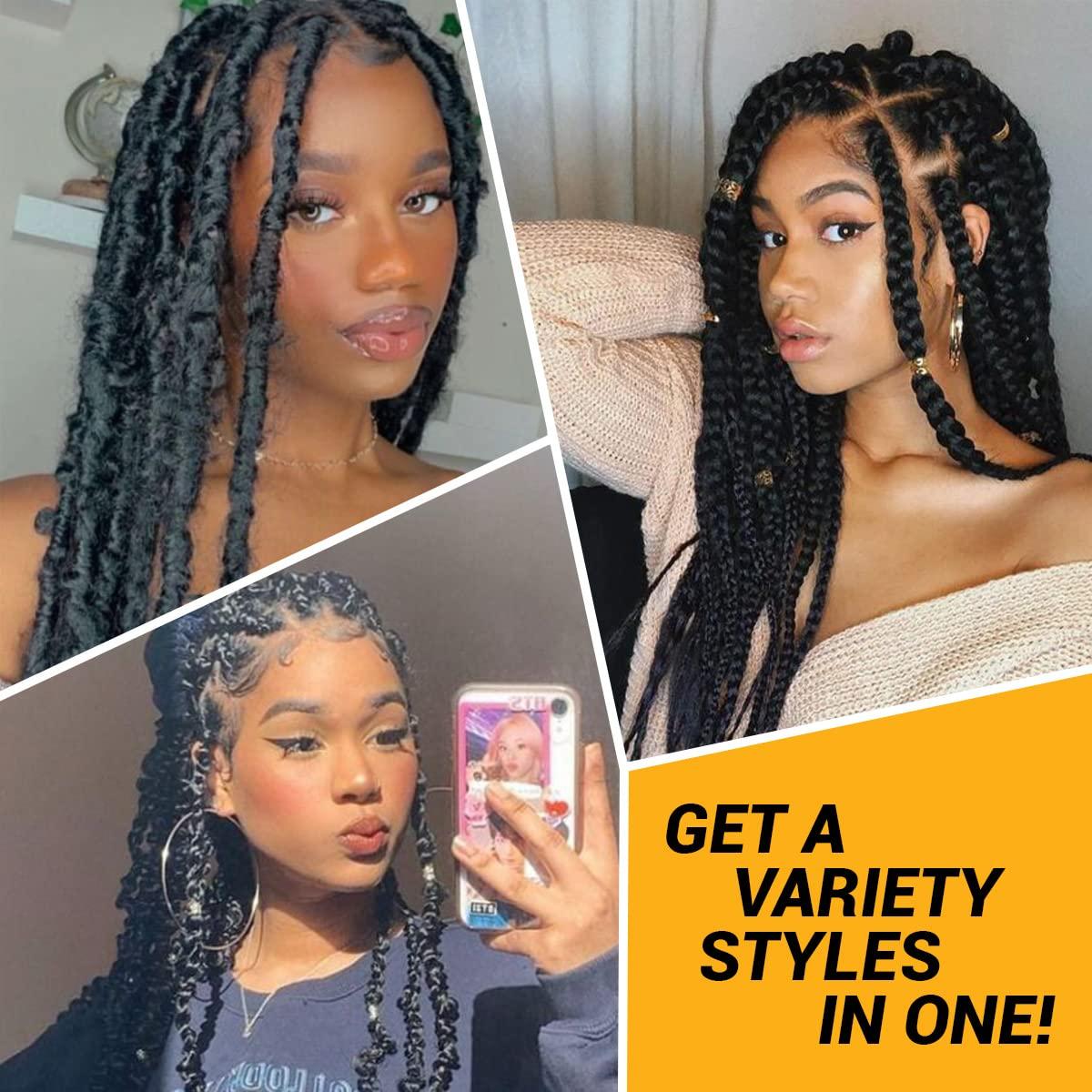 AU-THEN-TIC Brazilian Yarn Wool Hair for Braids Braiding Hair with 100% Acrylic Brazilian Wool Hair for African Crochet Braided Hair Senegalese Twist Box Braids Faux Locs with Yarn Hair (3 Pack, REDDISH BROWN)