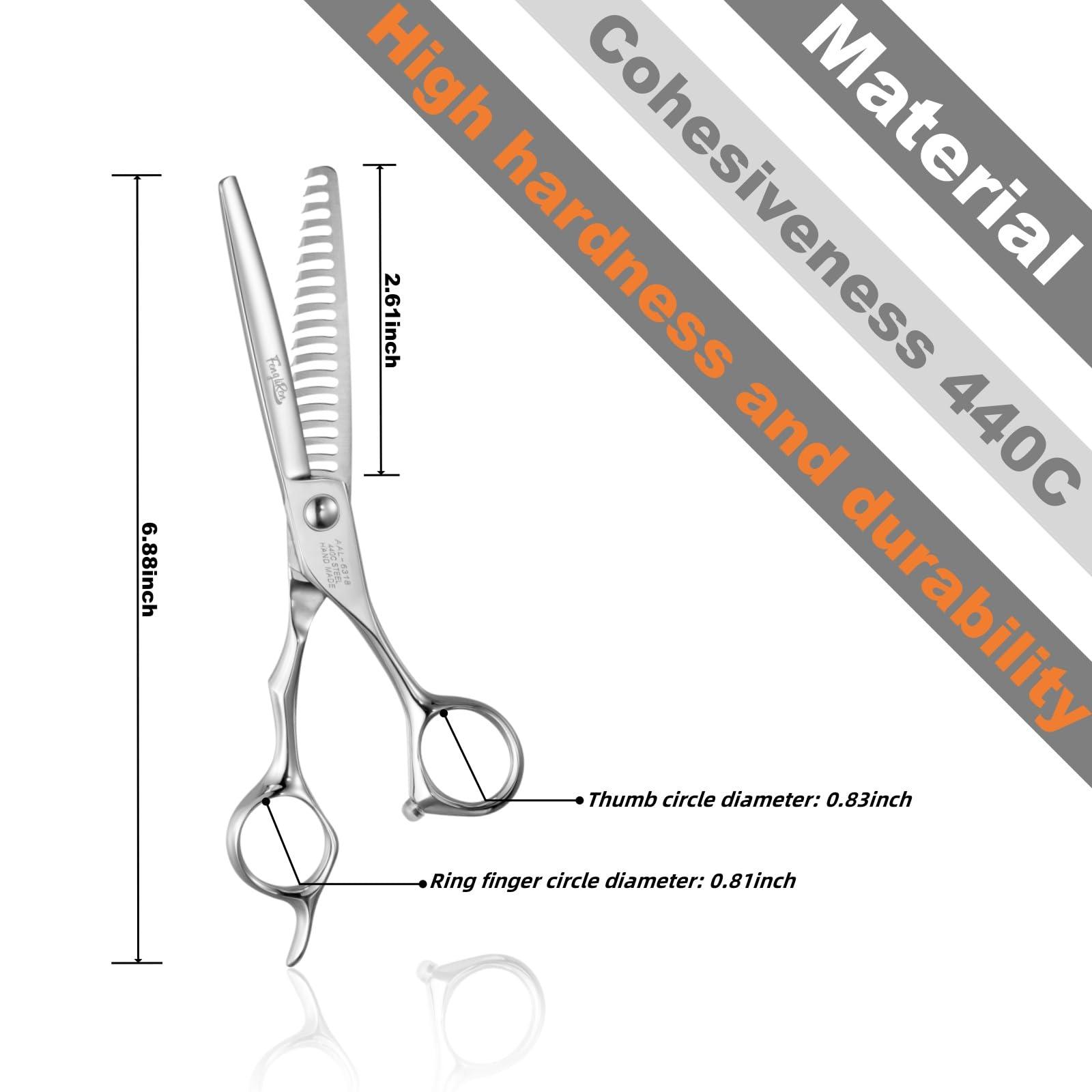 Fengliren Fengliren High-end Professional Hair Thinning Scissors Hair Cutting Teeth Shears Barber Hairdressing Texturizing Scissors Extremely Very Sharp 6.3 Inch 440C Stainless Steel For Men Women Salon & Home