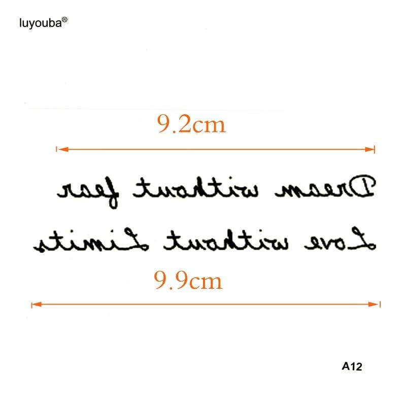 Generic Dream Without Fear Waterproof Temporary Tattoos Men Temporary Tatoo Tatouage Temporaire Henna Tattoo Sleeve