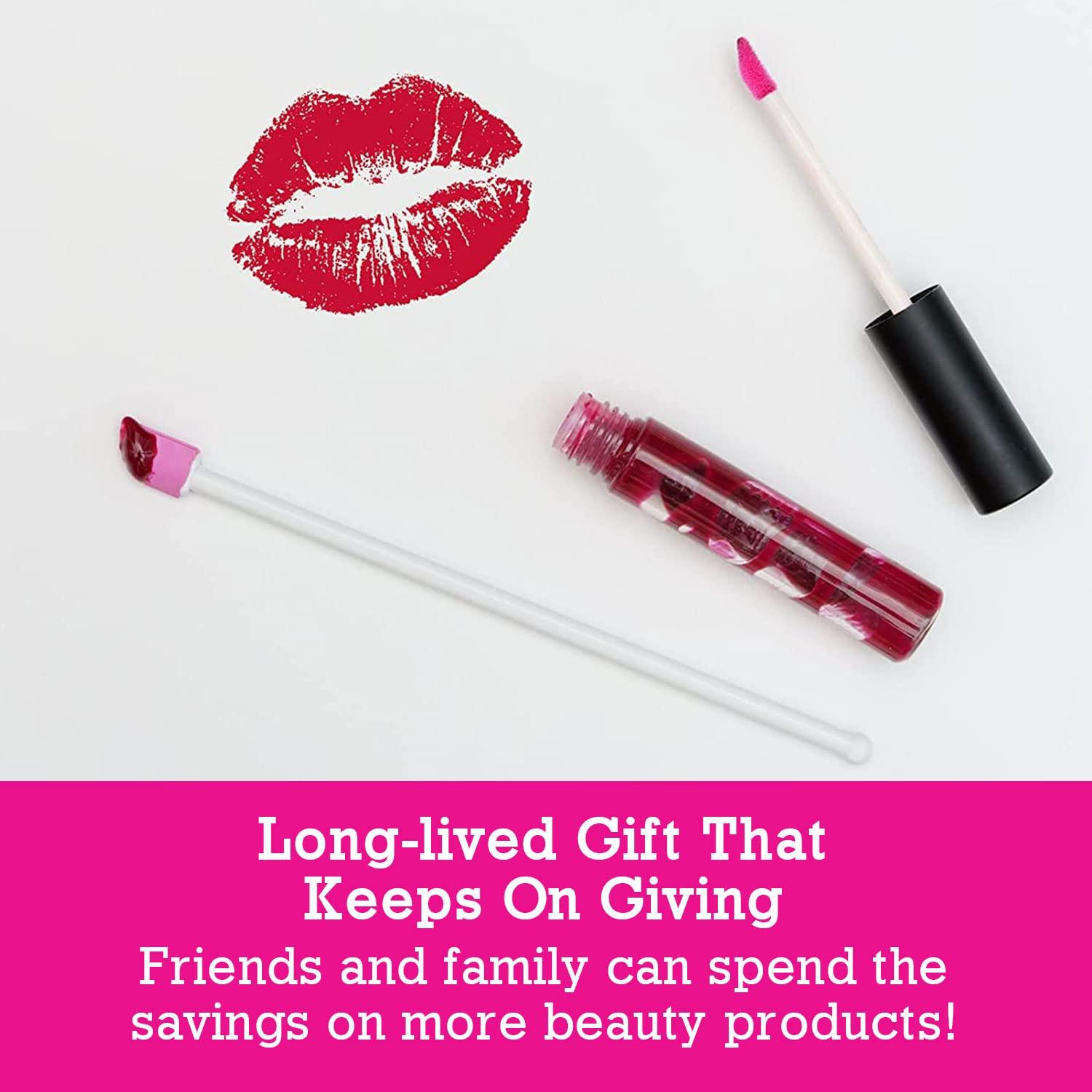 Spatty Spatty Lip Gloss Tiny Beauty Spatula (6 Inch Pink) Shark Tank Mom Made Scrape Last Drop of Lipstick, Mini Spatula Makeup, Long Makeup Spatula, Scoop for Makeup, Makeup Stocking Stuffer, Makeup Spatula