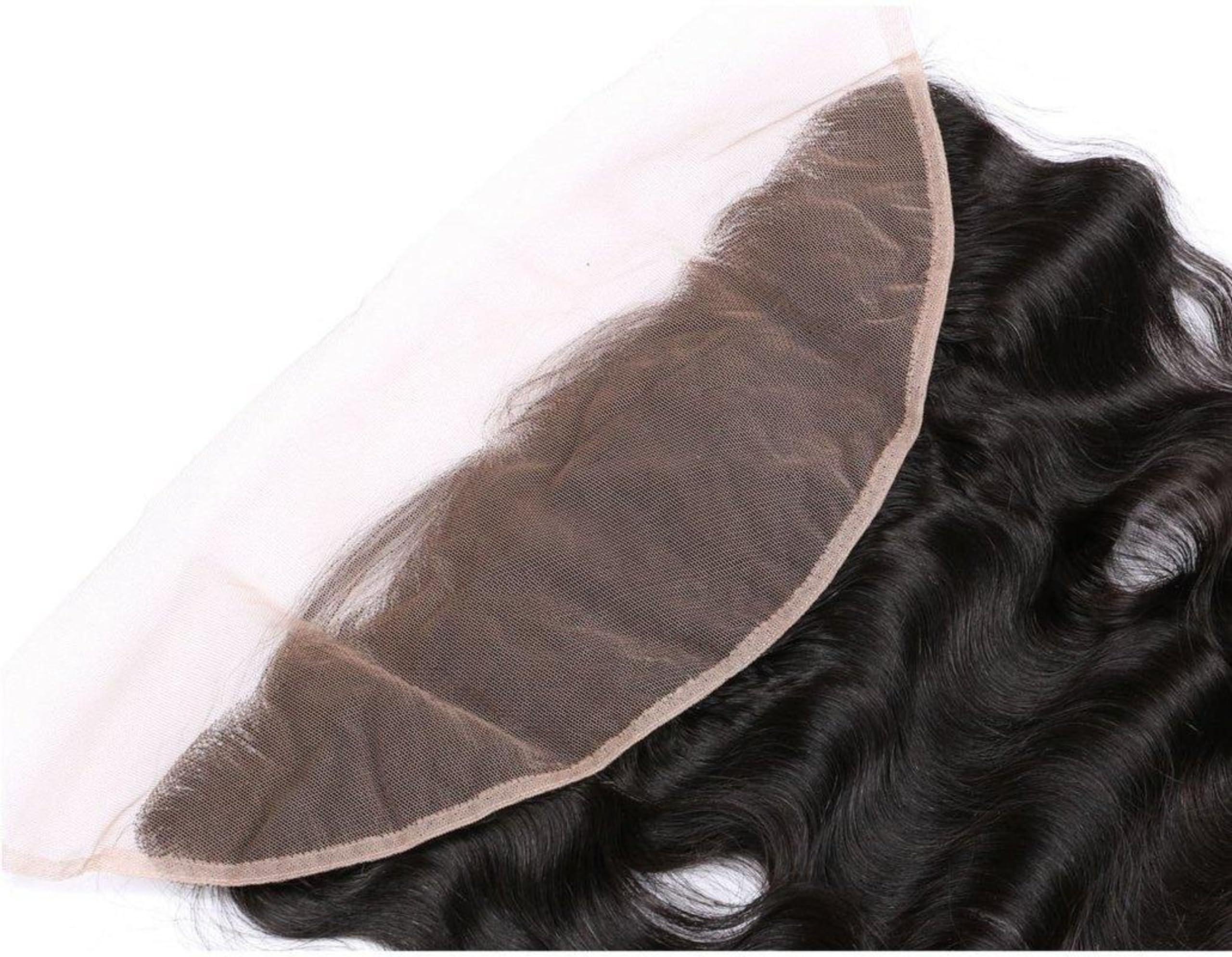 ScAua HD Lace Frontal, Free Part Ear to Ear 13x4 Full Frontal Lace Closure Body Wave with Baby Hair Unprocessed Brazilian Virgin Remy Human Hair Front Closures Top Extensions Natural Color (12 Inch)