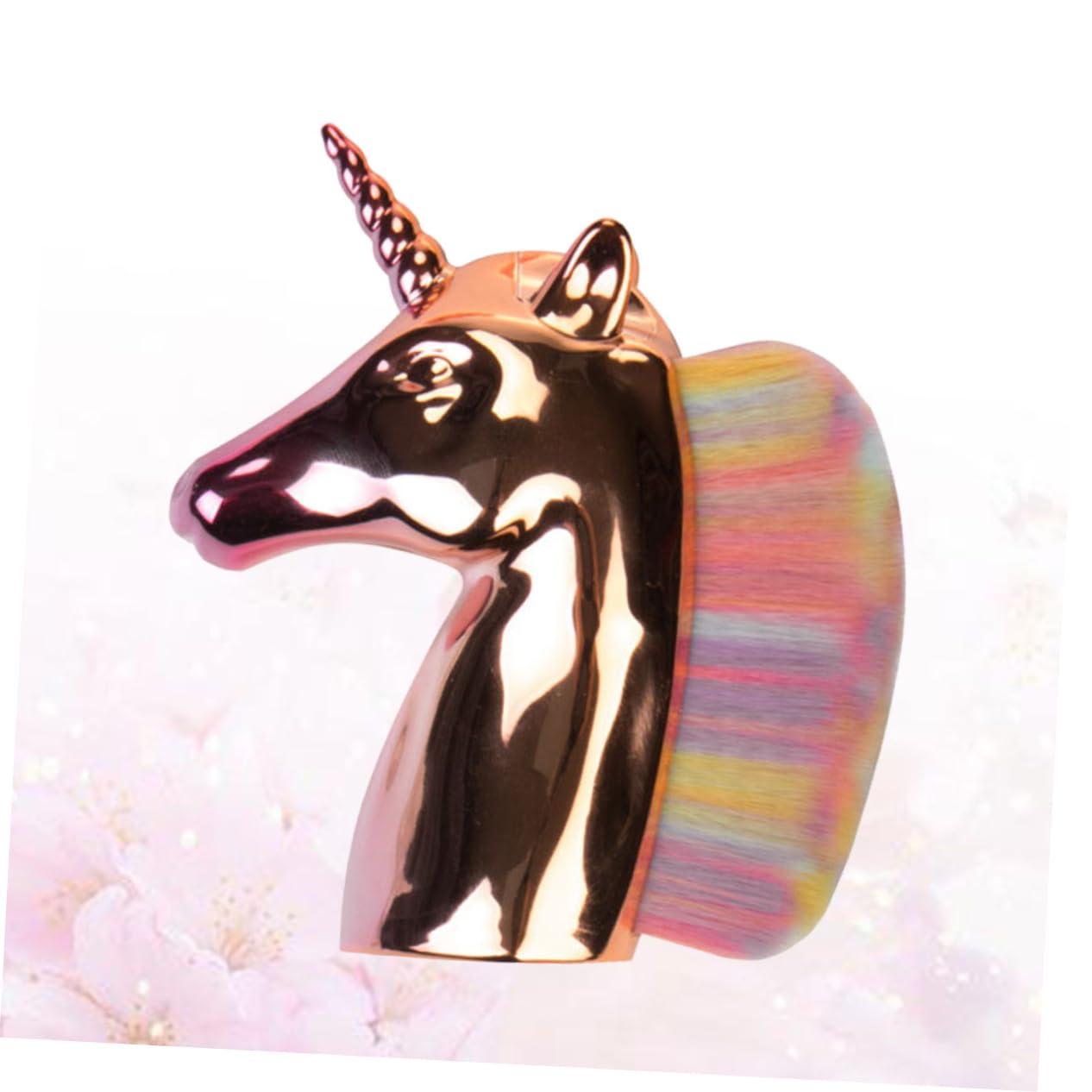 FOMIYES FOMIYES Rainbow Makeup Brushes Set Unicorn up Brush Rose Gold Handle for Cosmetics