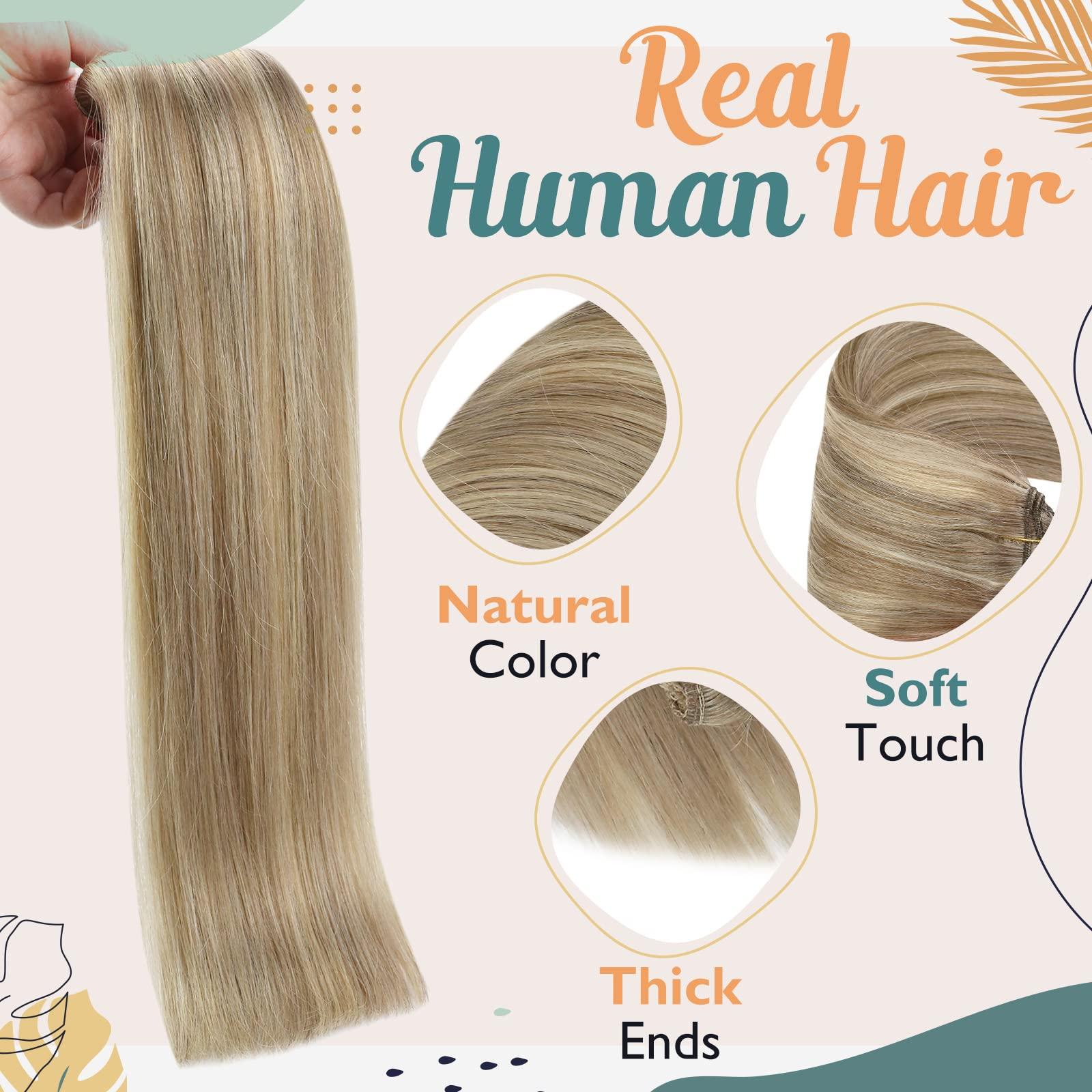 Sunny Hair Bundle Wire Hair Extensions and Clip in Hair Extensions Golden Blonde Highlights Light Blonde 220g 20inch
