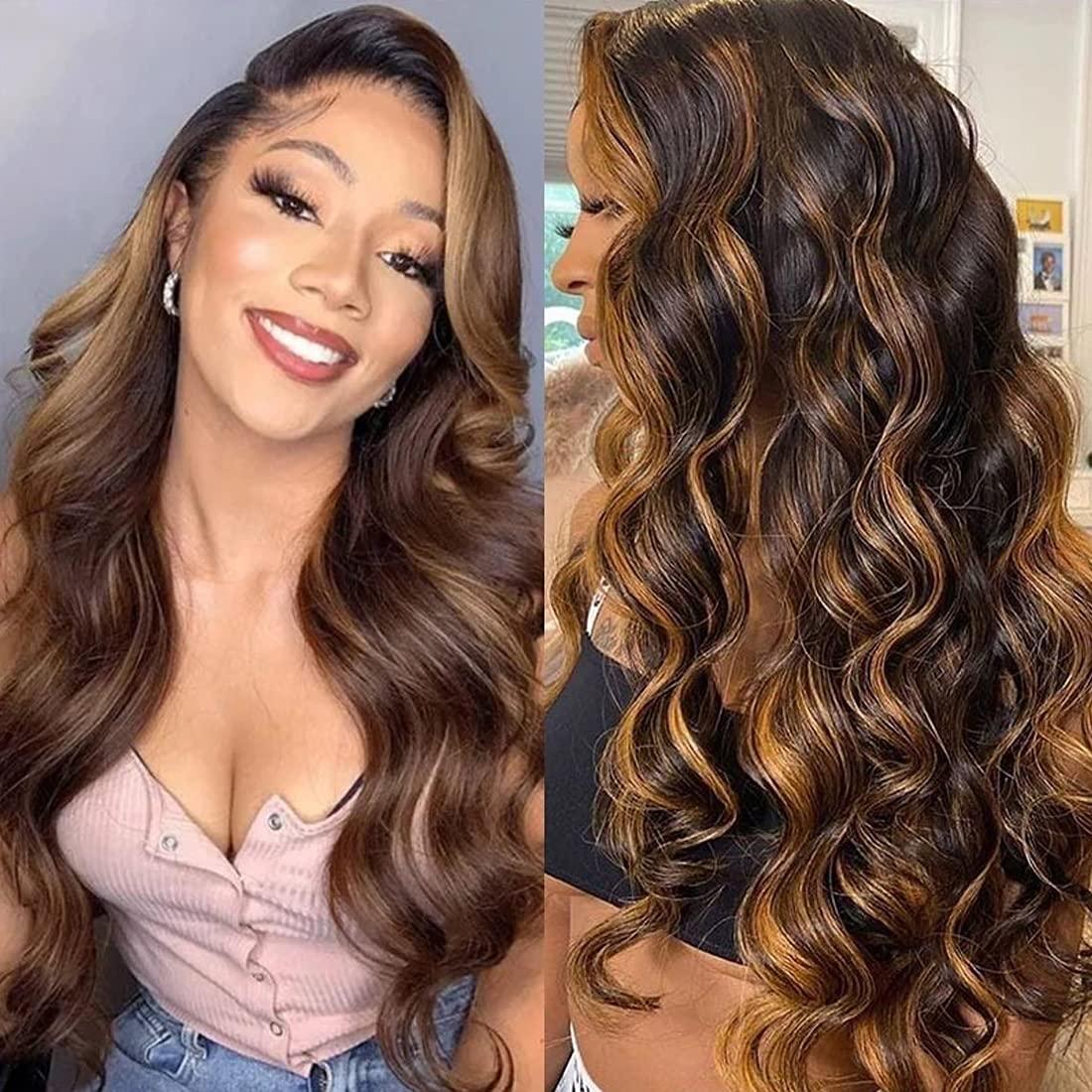 Beauty Forever Beauty Forever Ombre Highlight Brazilian Body Wave Virgin Hair 3 Bundles 14 16 18 Inch,Ombre Blonde Remy Human Hair Wavy Weaves Hair Extentions Color FB30