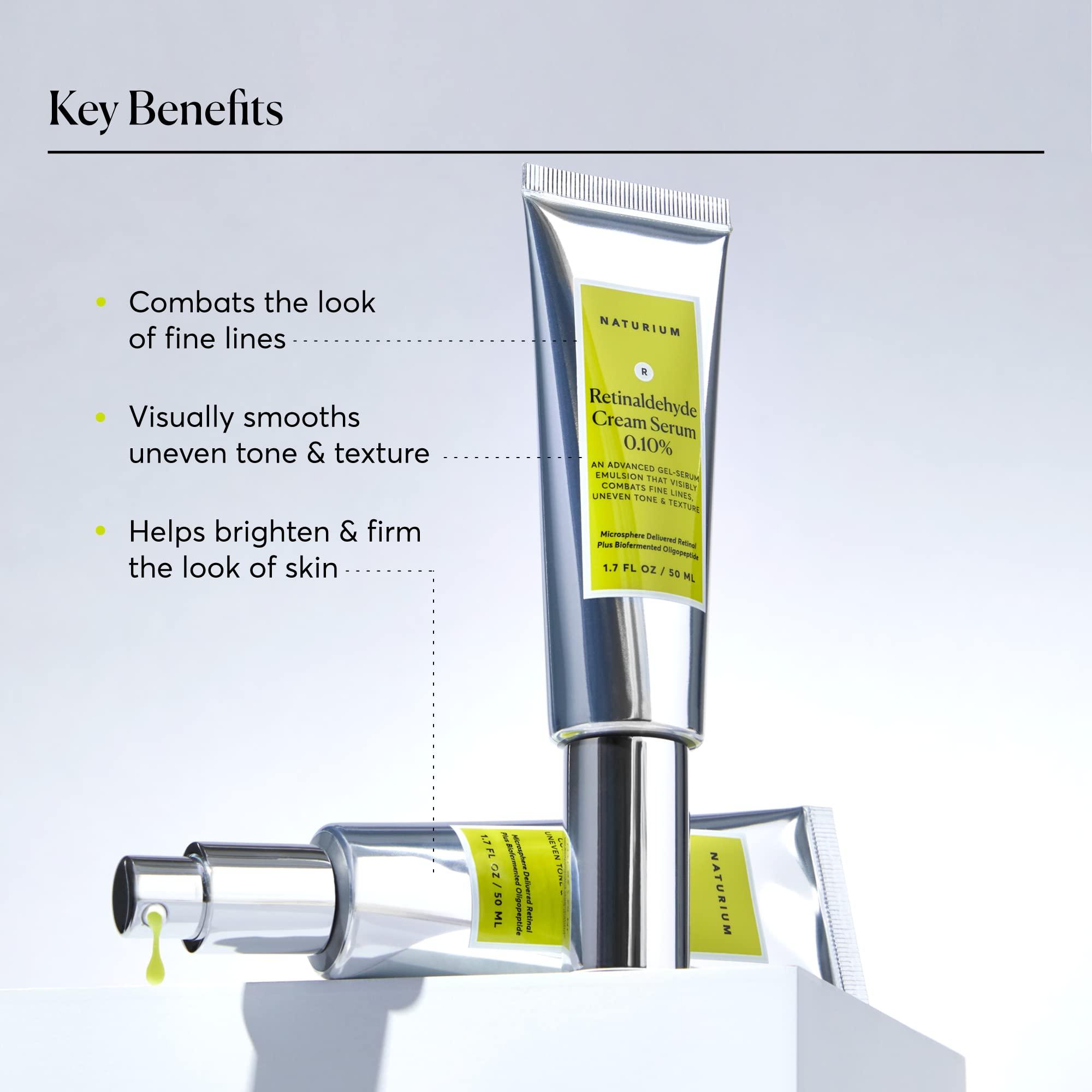 Naturium Naturium Retinaldehyde Cream Serum 0.10%, Advanced Anti-Aging & Smoothing Potent Face & Skin Care, 1.7 oz