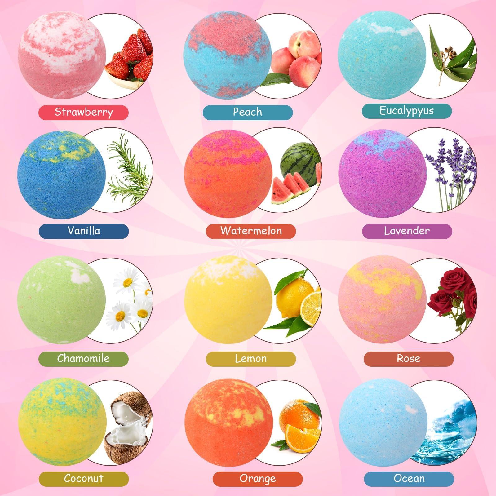 SUPERGFS Bath Bombs for Kids Bath Bomb Gift Set Natural Bubble Bathbombs Fizzy Spa Bath for Kids Girls Birthday Valentines Day Gift