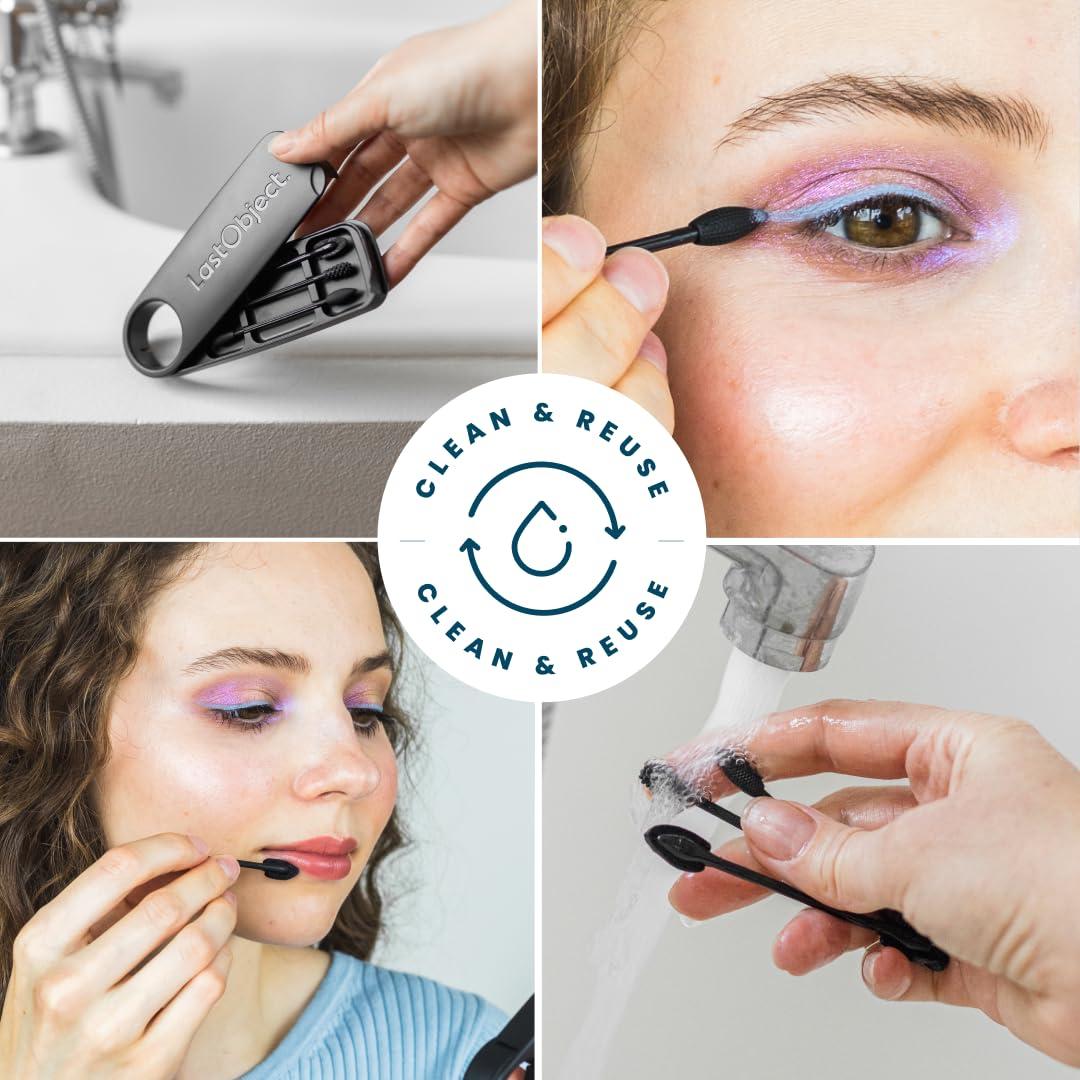 LastSwab LastSwab® Reusable Cotton Swabs for Gentle & Eco-Friendly Beauty Routines - The Sustainable Alternative to Single-Use Q Tips - Zero Waste & Easy to Clean - Comes with a Travel Case Holder with Mirror