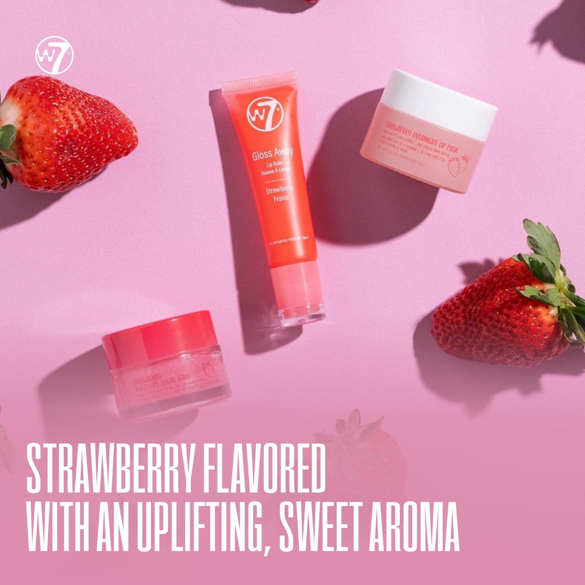 W7 W7 Sweet Dreams Lip Care Trio - 3 Piece Set - Overnight Lip Mask, Lip Balm & Lip Scrub - Strawberry