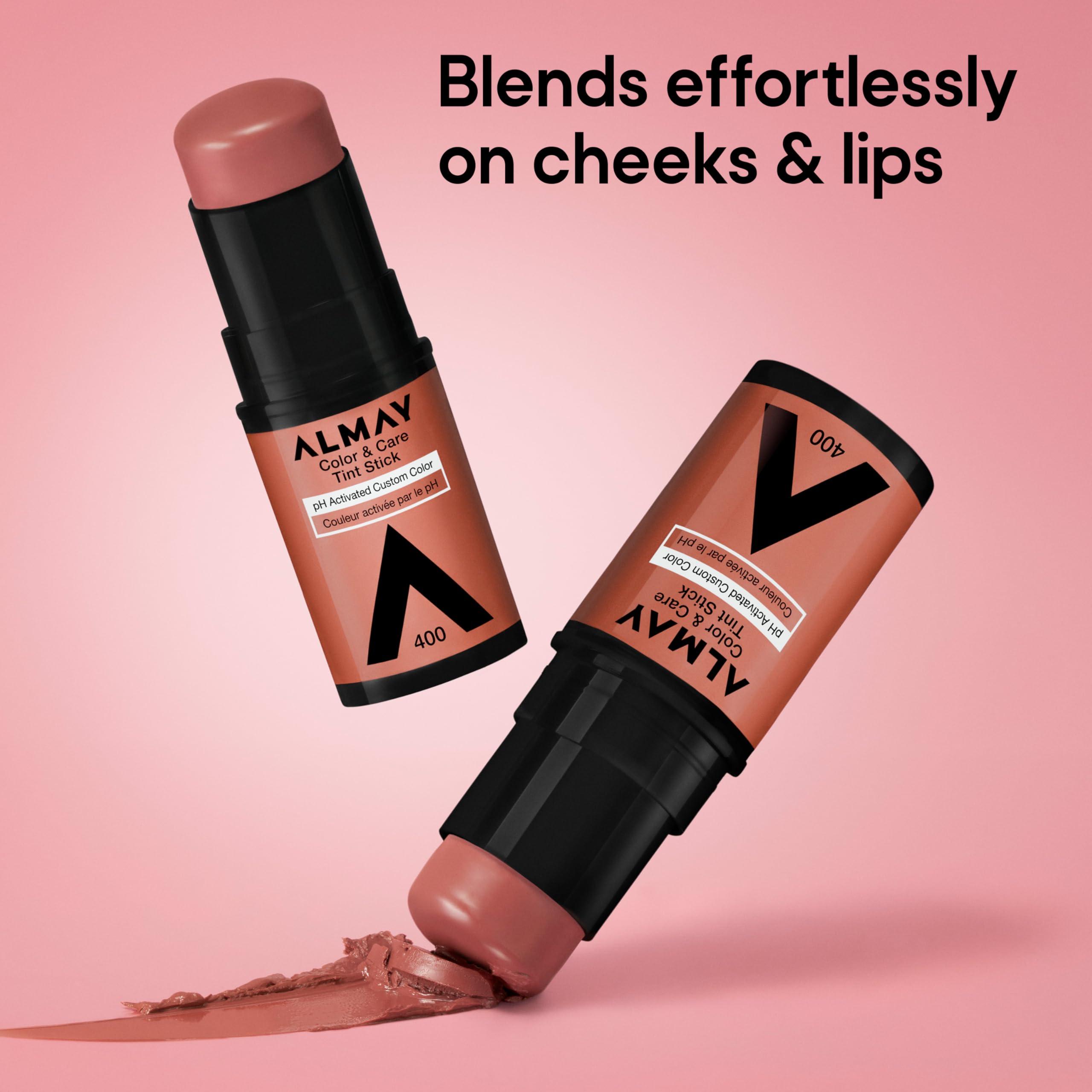 Almay Almay Lip and Cheek Tint, Color & Care Tint Stick, Multi-Use Moisturizing Blush and Lip Color, Dewy Finish, 400 Nude Flush, 0.25 oz
