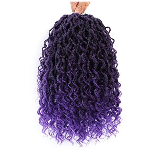 Fulcrum Fulcrum Goddess Locs Crochet Hair 12 Inch, 8 Packs New Faux Locs Crochet Hair for Black Women, Crochet locs with Curly Ends (12Inch (Pack of 8), 1B/Purple#)