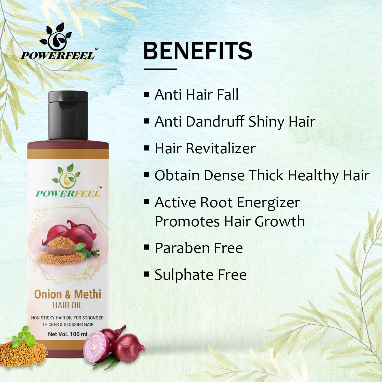 POWERFEEL POWERFEEL, Hair Oil For Stronger, Thicker & Glossier Hair- 100ml (Pack of 3)