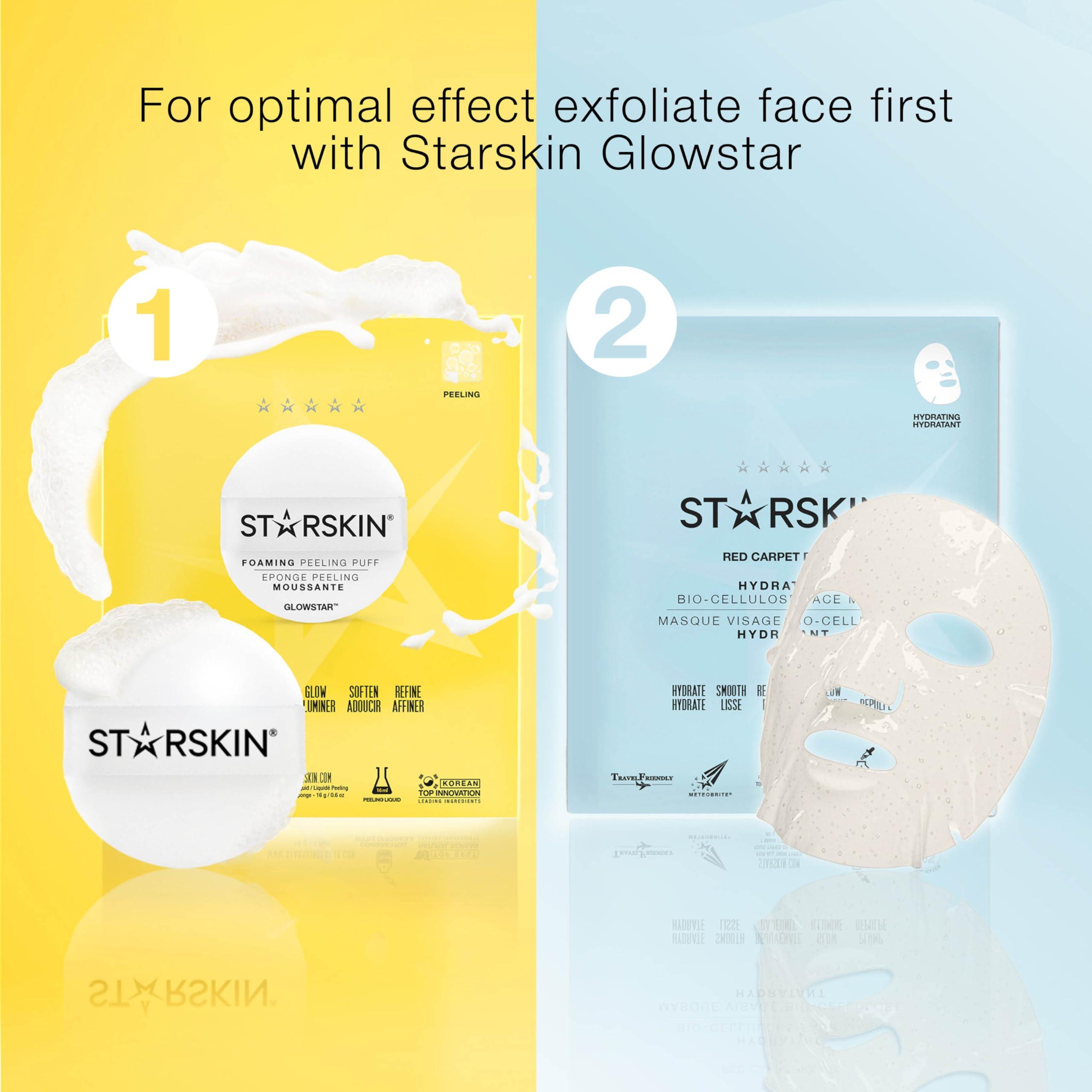 STARSKIN STARSKIN Red Carpet Ready 1x40g, Glass Skin Korean Skincare Mask, Coconut Gel Bio-Cellulose Hydrating Mask for Face, all Skin Type, Face Glow Effect, Instant Hydration, Revitalizing and Moisturizing