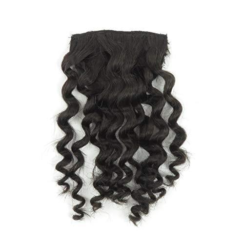 RemeeHi RemeeHi New Afro Curly Hair Bangs Can Be Hair Closure Chignons Puff Hair Extension 8" 23g Curly Hair Bangs With 2 Clips 1b# Natural Black