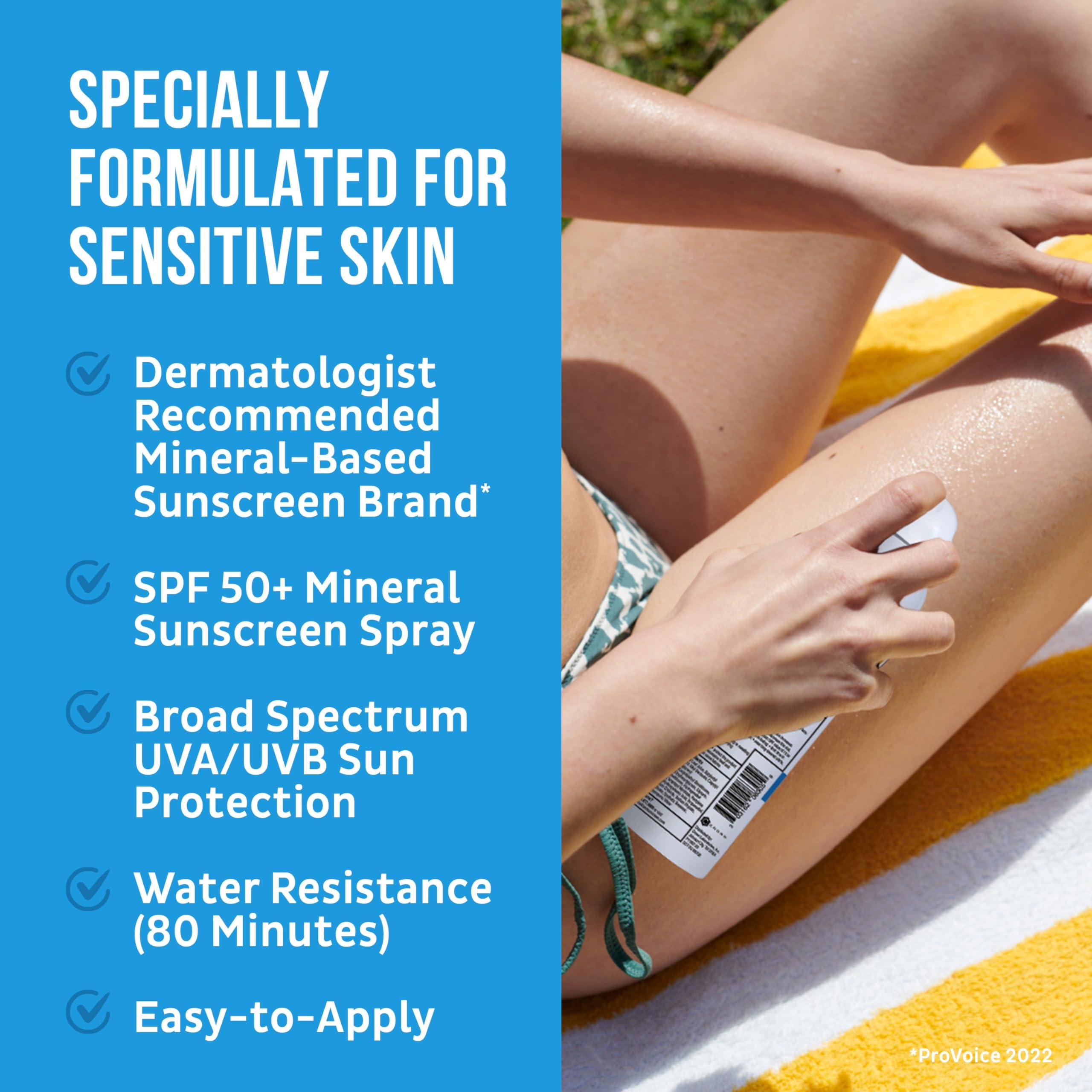 BLUE LIZARD Blue Lizard Sensitive Mineral Sunscreen Spray SPF 50+, Dermatologist-Recommended Brand, Broad-Spectrum UVA/UVB Protection, Water-Resistant, Zinc Oxide Formula, 5 fl oz (Pack of 2)