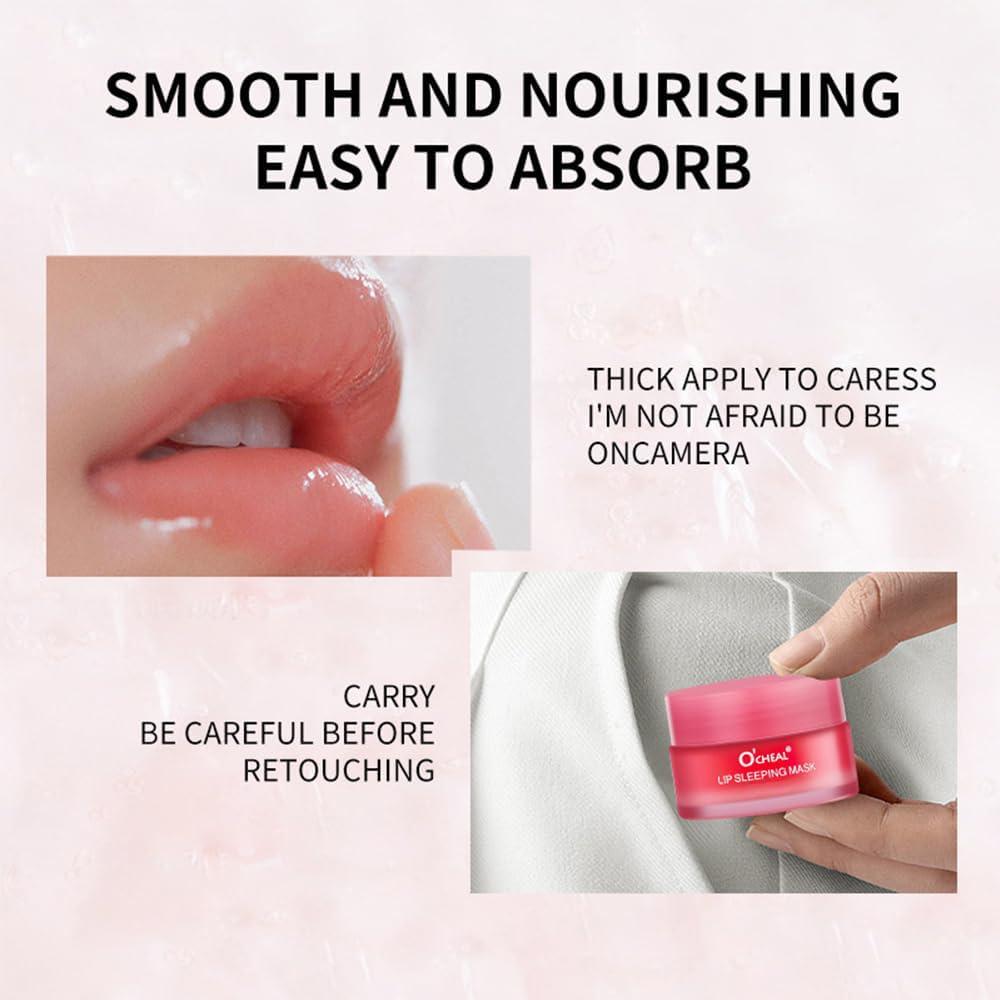 KlsyChry Lip Sleeping Mask Overnight Treatment, Lip Moisturizer for Very Dry Lips, Night Time Lip Balm Sleeping Lip Repair Mask for Dry Cracked Lips (Berry)