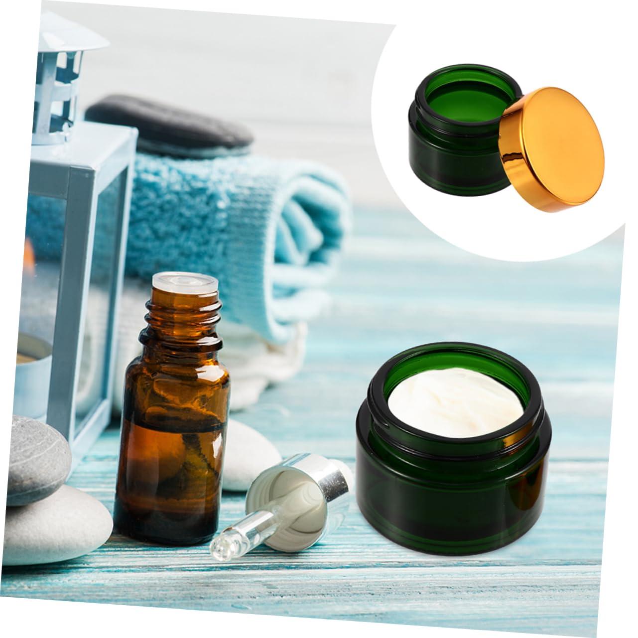 DOITOOL DOITOOL 10pcs Cream Bottle Pump Water Bottles Lotion Containers Condiment Cups Toiletries Sauce Cup Lid Refillable Salve Cream Jar Sample Clear Water Bottle Green Glass