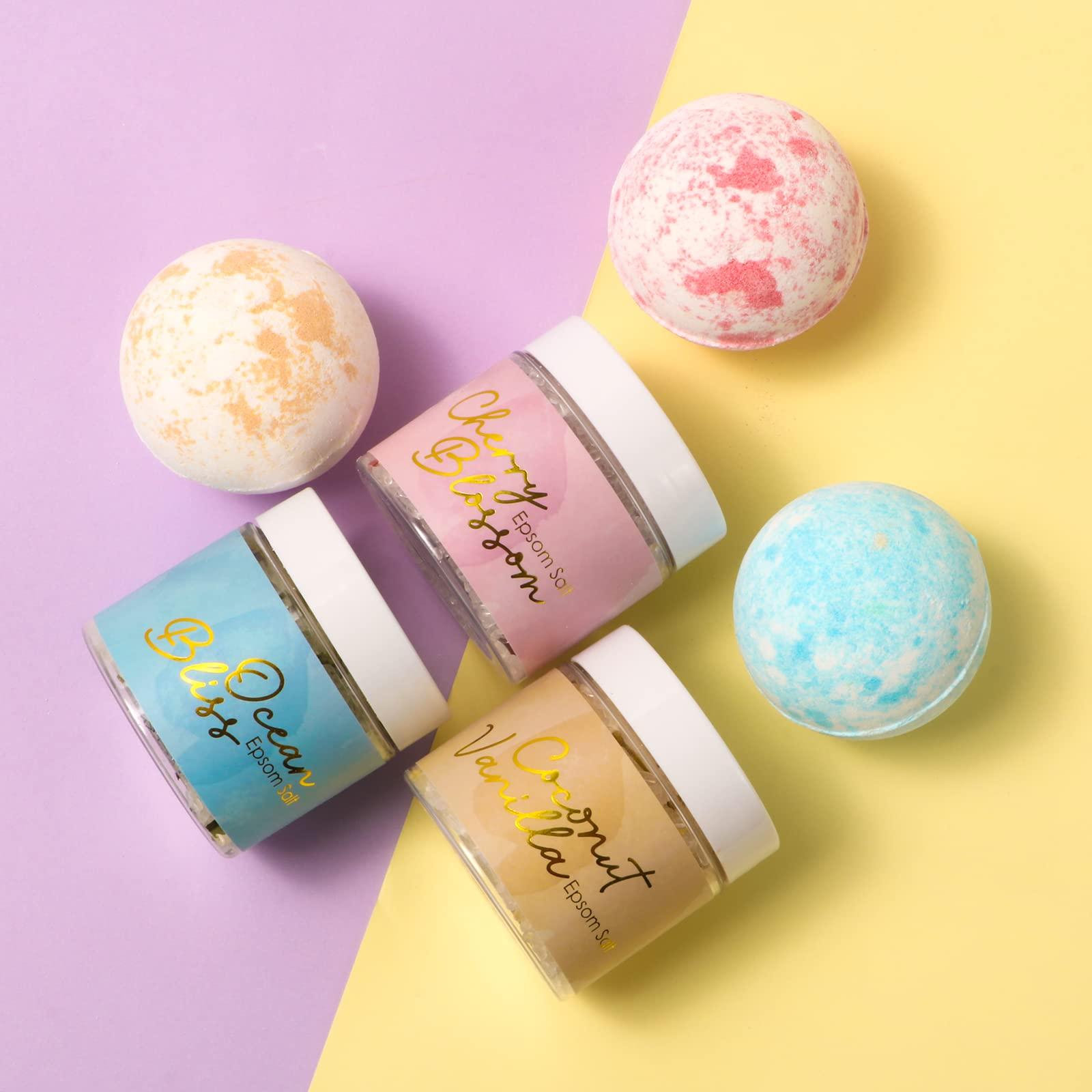 LILY ROY LILY ROY Spa Bath Gift Baskets Set Perfumes Bath and Body Gift Box Gift Set 15 Pcs Epsom Salts Bath Bombs Bath Spa Gifts for Women Fathers Mothers Day Spa Kit Gifts Set for Christmas Birthday