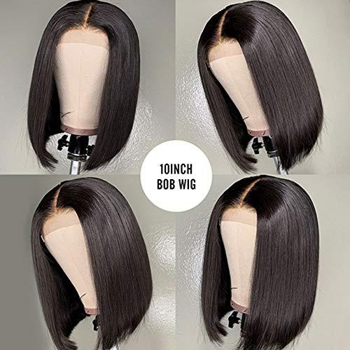 oulaer HD Invisible Lace Front Wig Short Bob Wigs 13x4 Transparent Lace Human Hair Wigs Pre Plucked With Baby Hair Straight Bob Wigs Brazilian Virgin Hair For Black Women(150% Density,14Inch)