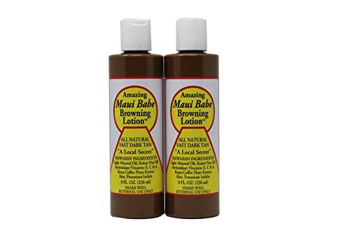 Maui Babe Tanning Maui Babe Tanning, Maui Babe Browning Lotion Pack Of 2! Infused With Skin Nourishing Ingredients! All Natural Fast Dark Tan! Promote A Deep, Dark And Long Lasting Tan!