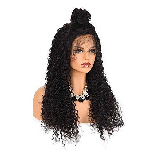 iVogue Hair 250% Denisty Natural Kinky Curly Human Hair Lace Front Wig Free Part Malaysian Virgin Hair Lace Wig for Black Women (20"130%)