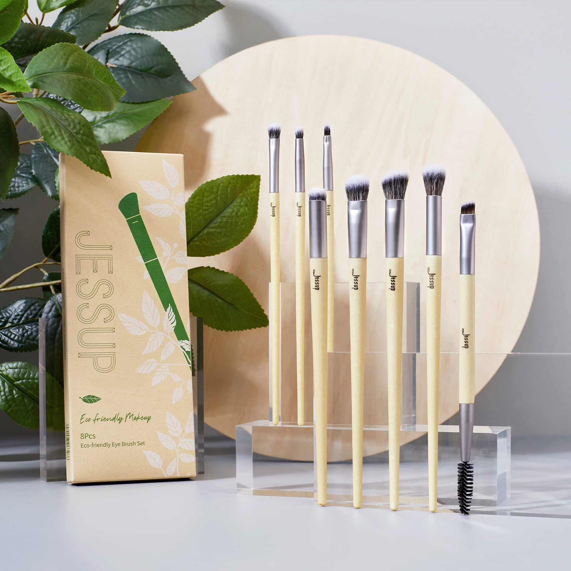 Jessup Jessup Eyeshadow Brush Set 8pcs Eye Makeup Brushes Premium Cruelty-Free Eyeshadow Blending Concealer Eyebrow Eyeliner Spoolie Brush Kit T328
