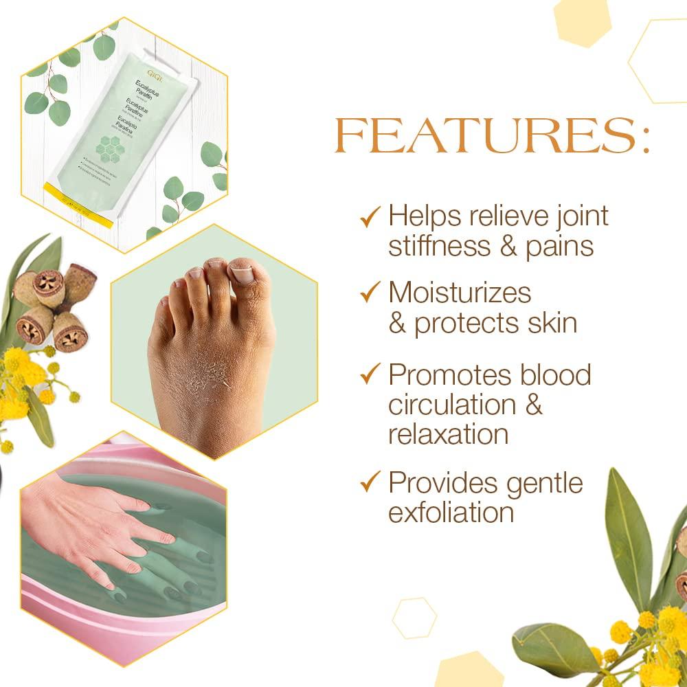 GiGi GiGi Eucalyptus Paraffin Wax Refill Block with Tea Tree Oil for Hand & Feet Therapy, Moisturizing Wax for Paraffin Bath & Machine, 16 oz