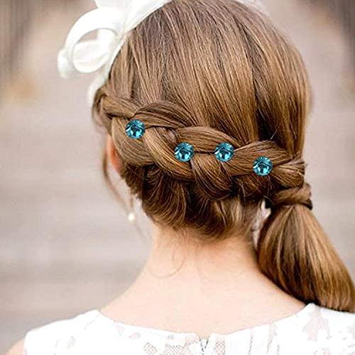 Trimming Shop Trimming Shop Swarovski Crystal Bridal Prom Hair Clips Pins Turquoise