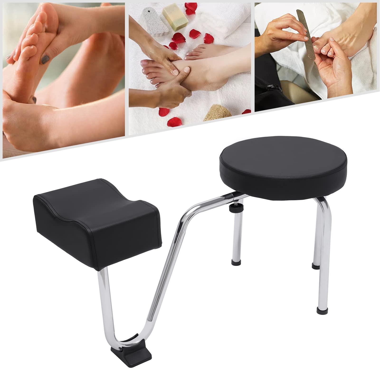VPABES VPABES Portable Pedicure Stool with Footrest, Height Adjustable Leg Rest Pad Pedicure Chair Foot Rest Stand Manicure Nail Station for Spa Beauty Salon Studio Equipment Supplies