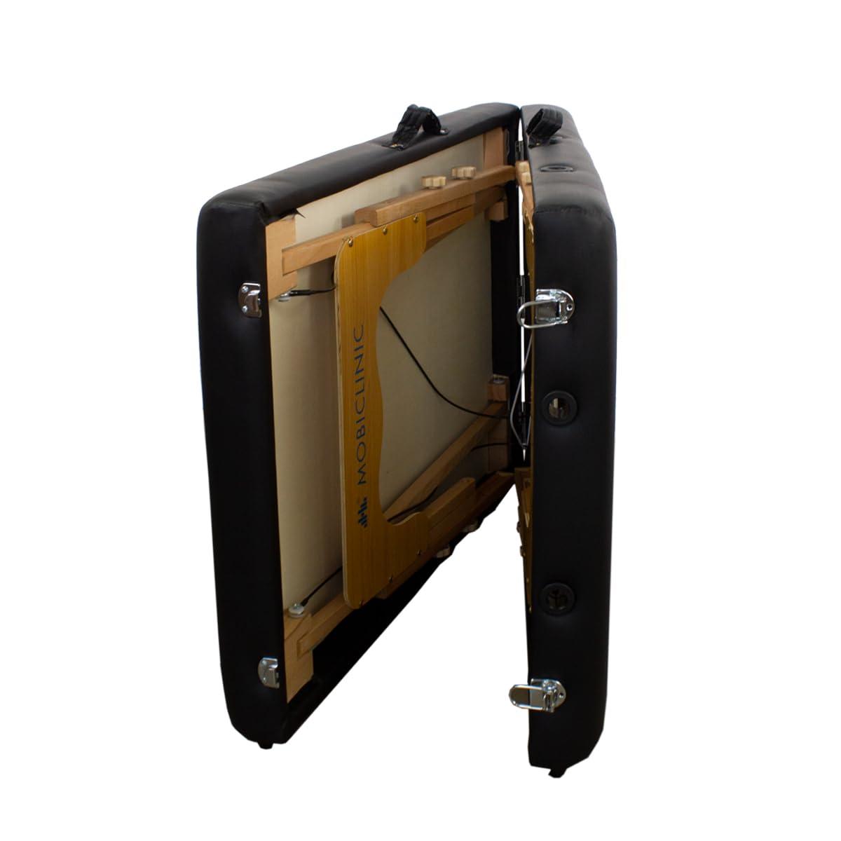 Mobiclinic Mobiclinic, Folding Massage Table, CM-01 Basic, Massage Table, Professional Massage Table, Portable, Wood, 2 Bodies, Spanish Brand, Adjustable, 180 x 60 cm, Black