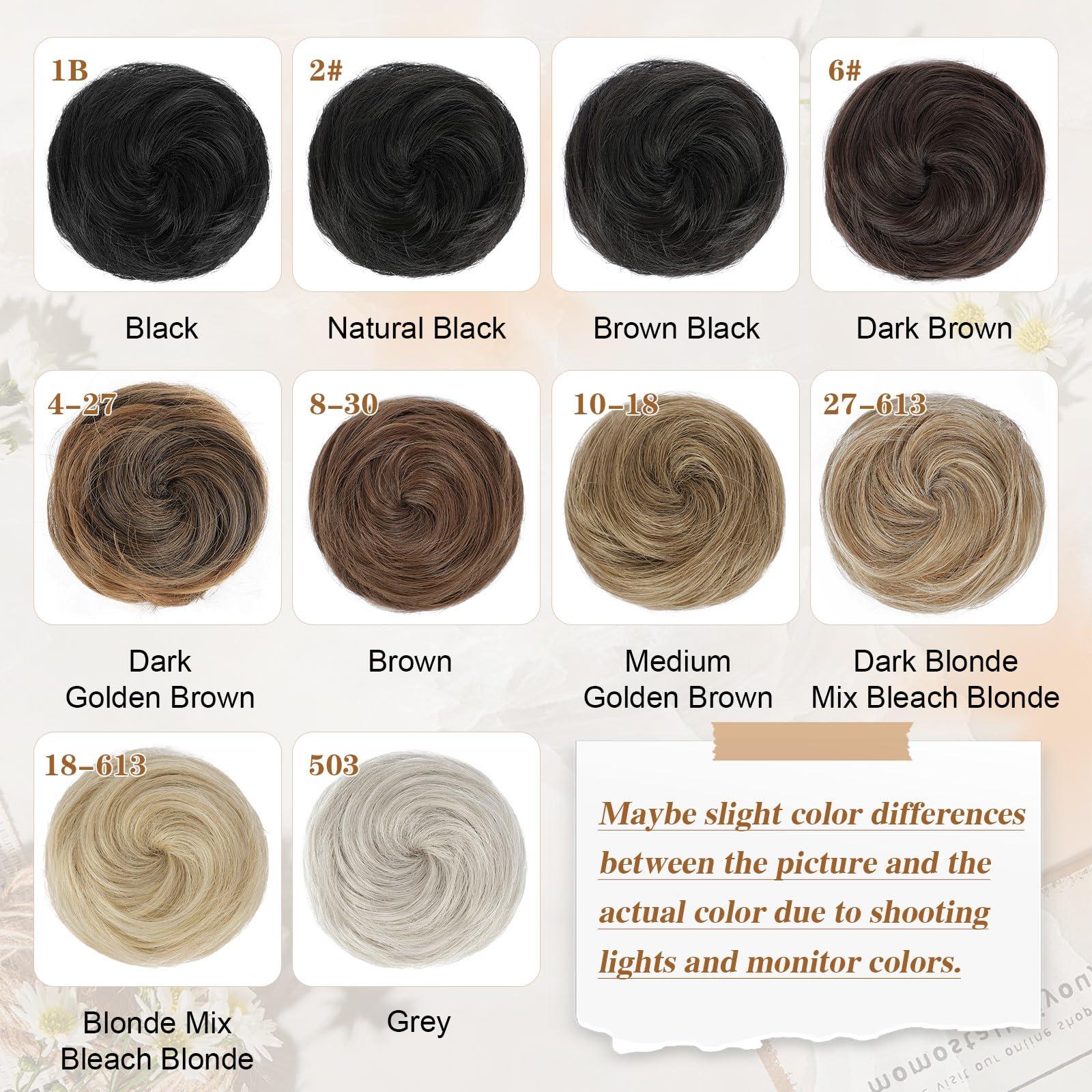 HANYUDIE HANYUDIE Space Bun Hair Pieces 2PCS Claw Clip in Hair Bun Mini Bun Hair Scrunchies Extension for Women Girls (4M)