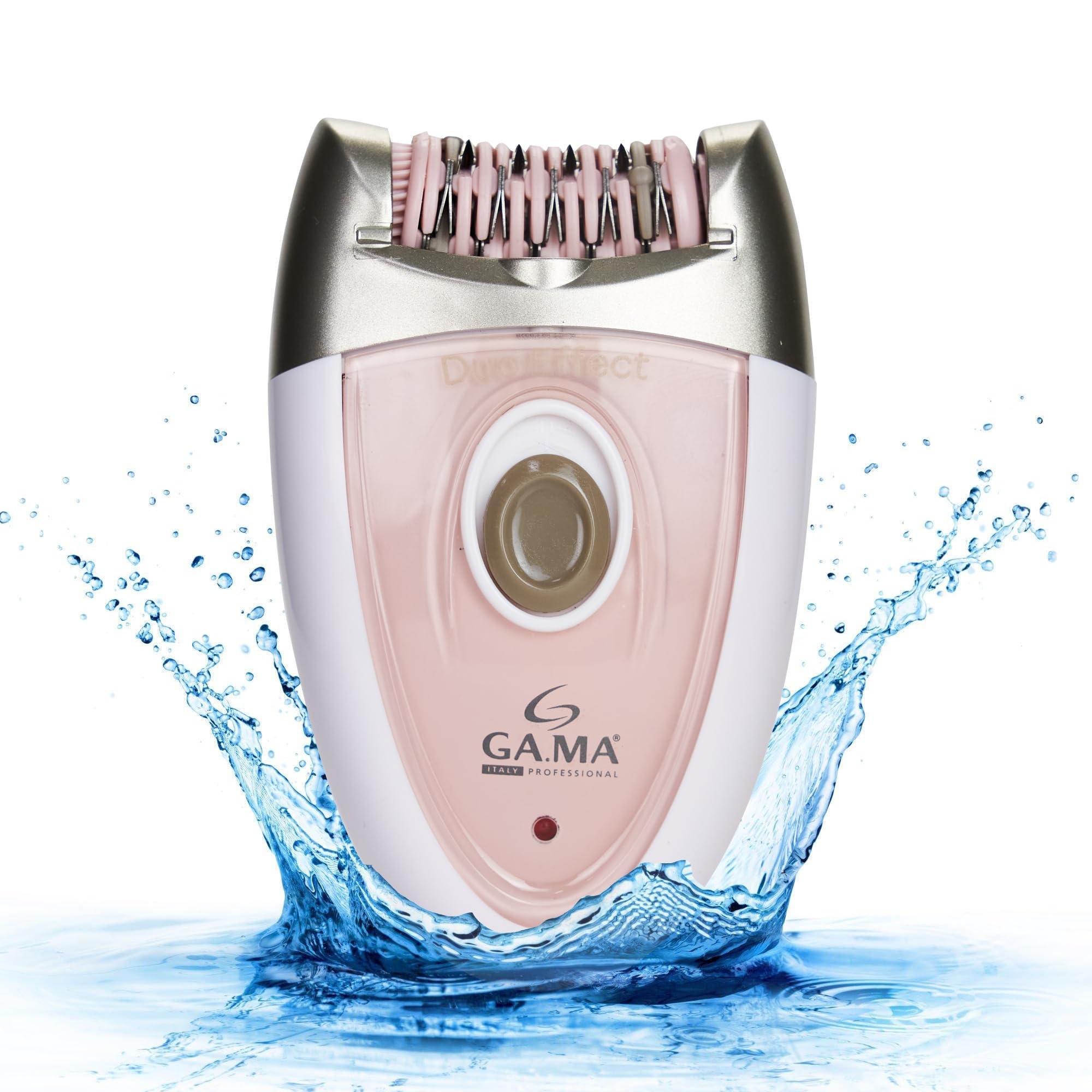 Epilady Epilady Gama Delicare Duo Rechargeable Epilator for Women, Cordless Electric Hair Removal Device, Hair Remover for Women, Bikini Trimmer for Women Pubic Hair, Dual Head, Dual-Volt, 2-Speed, LED Light