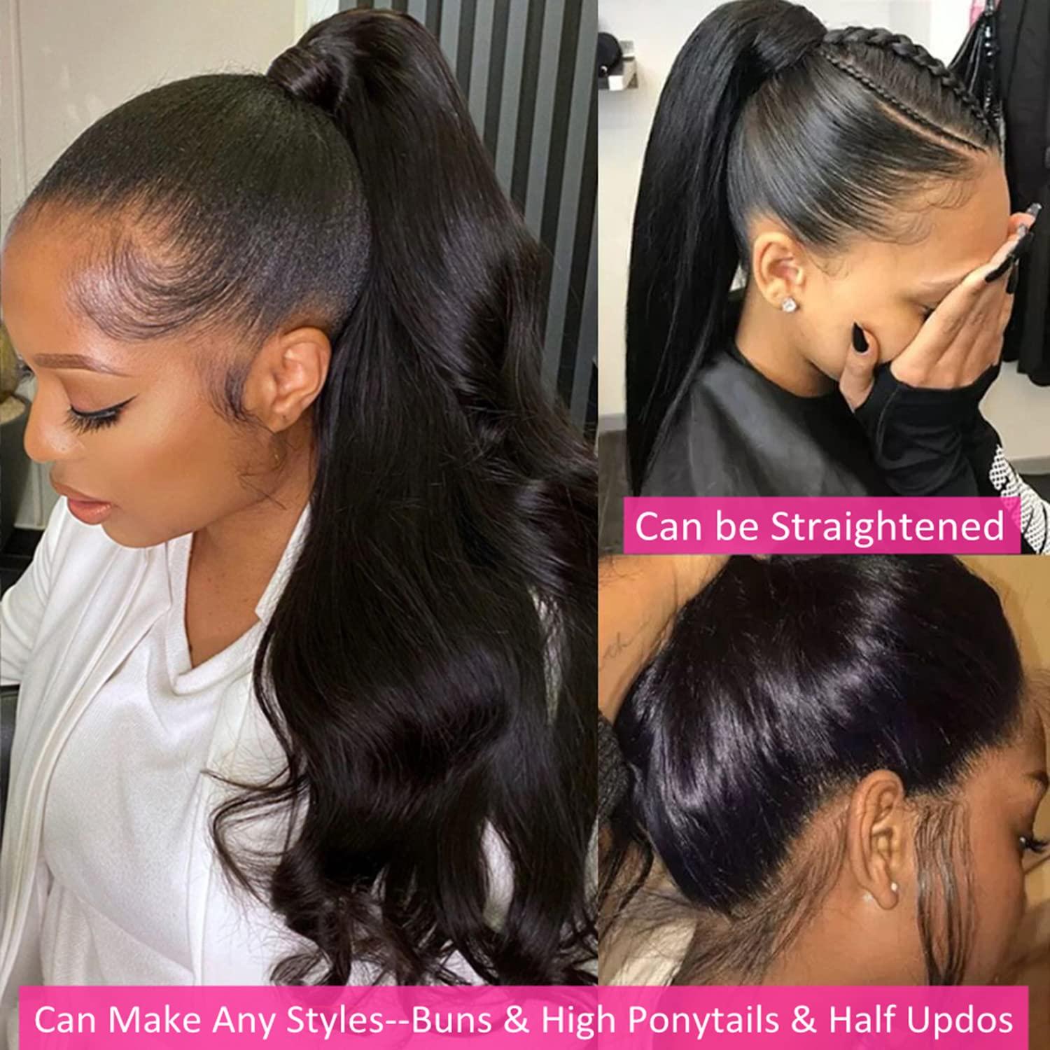catti catti 360 Lace Front Wigs Human Hair 32 Inch Lace Front Wig Body Wave Full Lace Frontal Human Hair Wigs for Black Women 360 HD Lace Front Wigs Human Hair Pre Plucked 180 Density (Full Lace Wig)