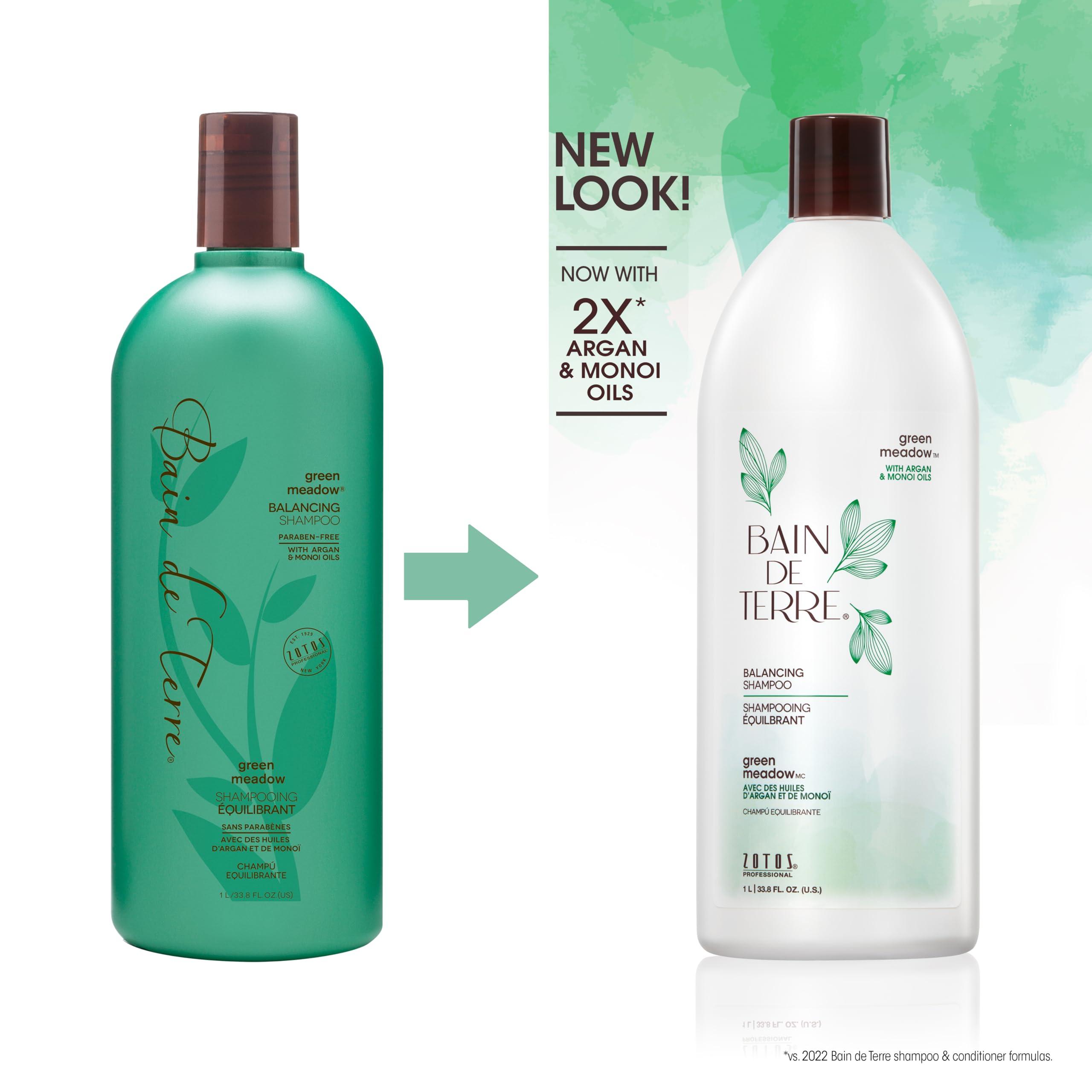 Bain de Terre Bain de Terre Balancing Shampoo & Conditioner Set | Green Meadow | Normal to Oily Hair | Paraben Free | 33.8 Fl Oz