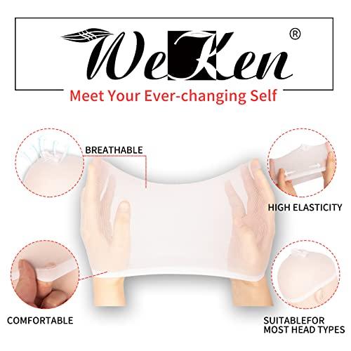 WeKen WeKen Individual Package 6PCS Stocking Caps for Wigs Stretchy Nylon White Wig Cap for Lace Front Wig Stocking Wig Caps for Women Men Kids