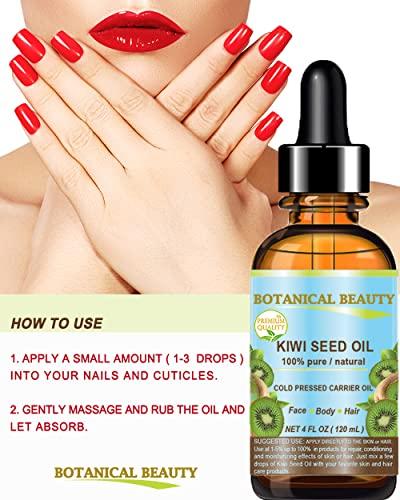 CHATEAU COSMETICS BOTANICAL BEAUTY KIWI SEED OIL. 100% Pure Natural Undiluted Virgin Cold Pressed Carrier Oil. 2 Fl.oz.- 60 ml for Face, Skin, Body, Hair, Nail Care. by Botanical Beauty
