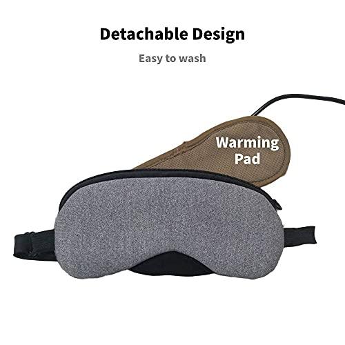 Readygogo Eyes Heating Pad, Heating Eye Mask, Electric USB Sleep Mask, USB Steam Eye Mask, Time and Temperature Control for Sleeping, Relieve Dry Eye, Puffy Eyes, Tired Eyes, Dark Circles, Eye Bag, Grey
