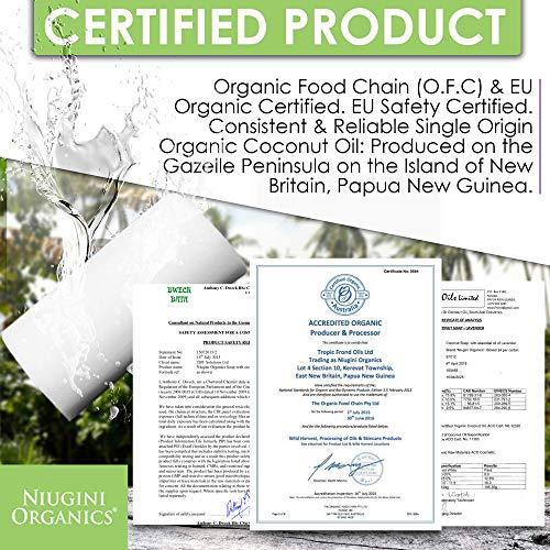 Niugini Organics Niugini Organics Certified Super Organic Natural Bar Soap From Premium Coconut Oil - Cold Pressed Bath Soap for Men & Women - Face & Body Soap Bars - Jabon De Bao (Mixed, Pack of 4)