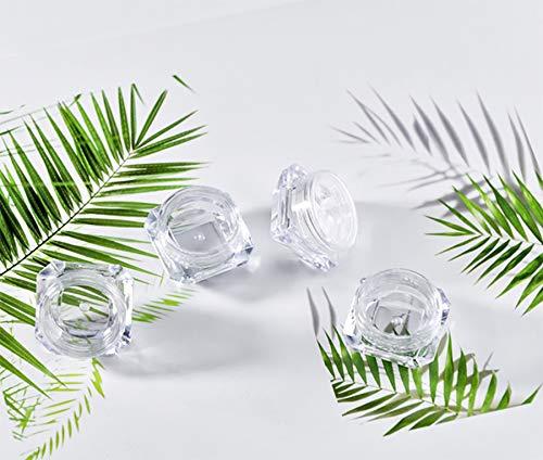 BesYouSel BesYouSel 3g/3ML Diamond-shape Sample Bottles Clear Cosmetic Container Plastic Pot Jars Empty Mini Container Screw Cap Lid for Eye Shadow,Eye Cream,Nail,Powder, Jewelry Earrings Lotion Pack of 50