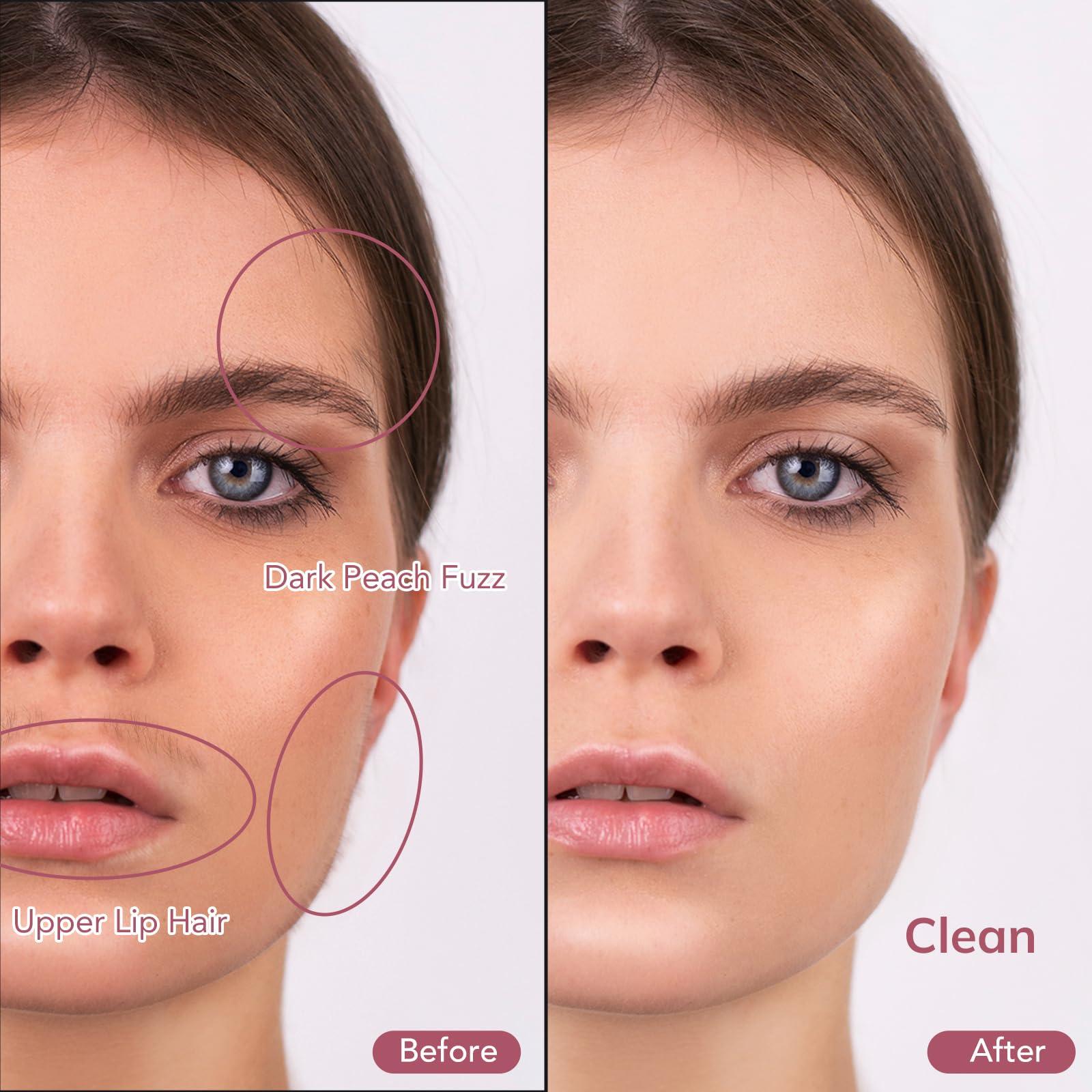 PELCAS PELCAS Electric Dermaplaning Tool for Face with LED Light, Mini Dermaplaning Razor Kit for Women with 6 Replace Blades 3 Speeds Facial Peach Fuzz Exfoliation & Hair Removal At Home BV18-712 Rose Pink