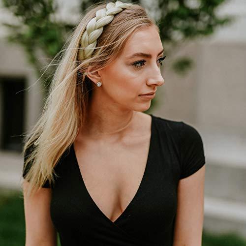 MADISON BRAIDS Madison Braids Women's Two Strand Headband Hair Braid Thick Natural looking Extension - Halo - Platinum