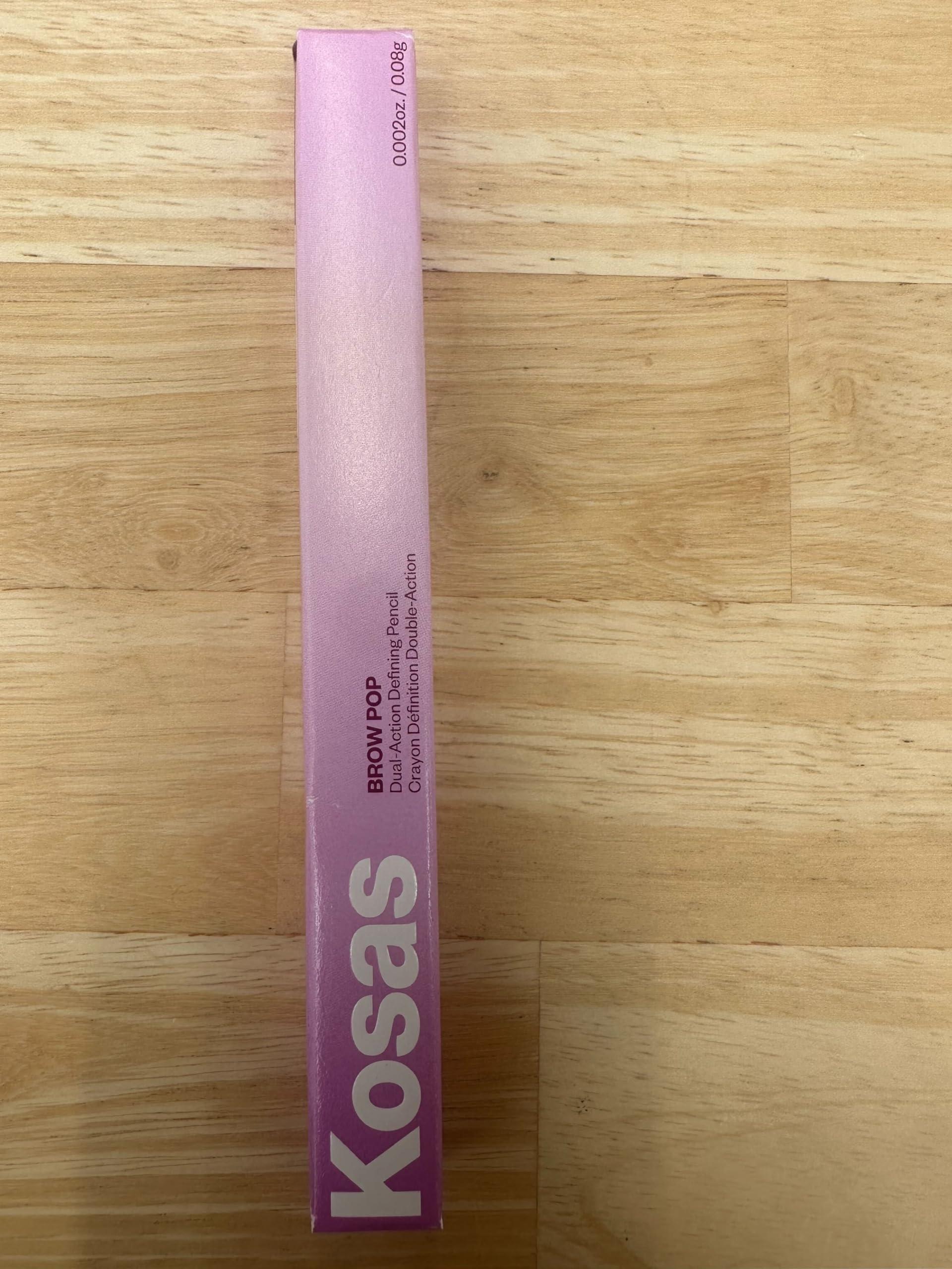 Kosas Kosas Brow Pop - Longwear Eyebrow Makeup, Dual-Sided Defining Pencil with Castor Oil for Soft, Natural Look of Real Hair - Medium Chocolate Brown