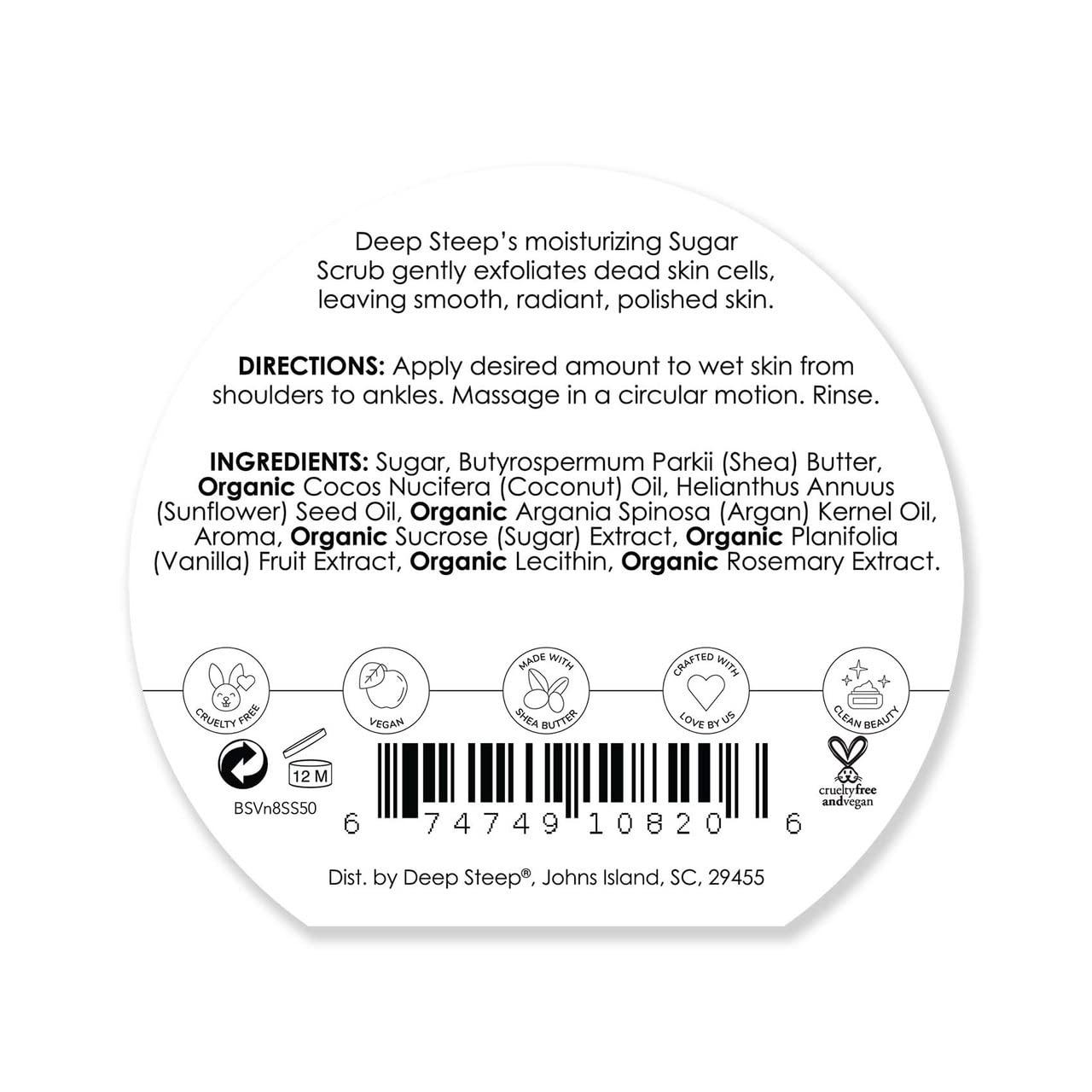 Deep Steep DEEP STEEP Brown Sugar Vanilla Sugar Scrub, 8 OZ