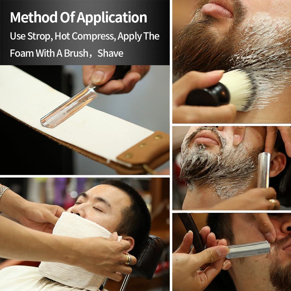 Gold Dollar Gold Dollar Retro Shaving For Men Acrylic Handle Straight Razor Barber Shaving Ready Without Stabilizer Scraper Cloth Kit