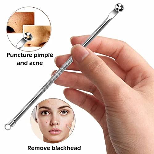 Eztronics Corp Blackhead Remover Pimple Popper Tool Kit - (9 Piece Kit) - Professional Stainless Pimples Comedone Extractor Removal Tool