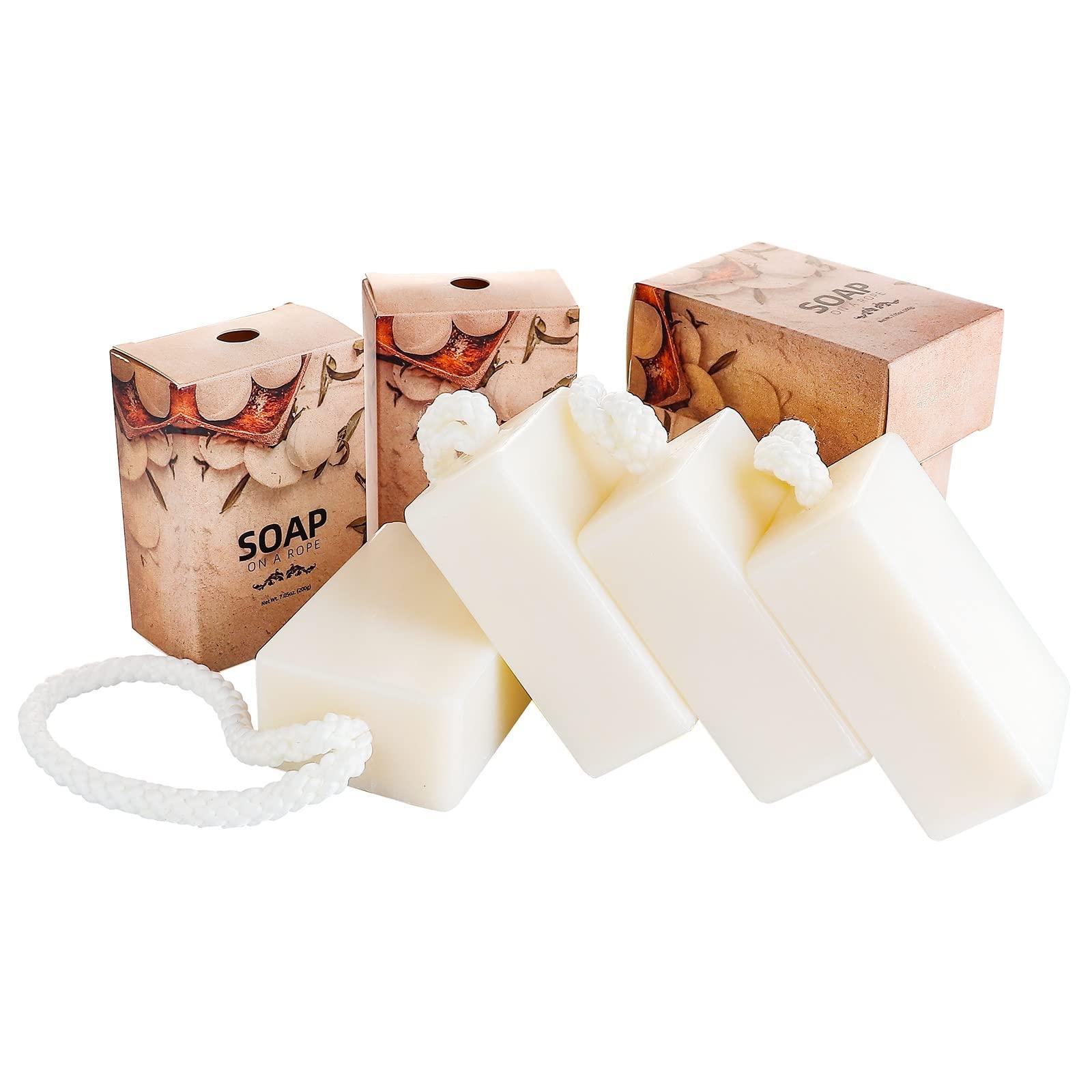 IeBilif IeBilif Bar Soap for Men, Soap On A Rope 4 Bar Pack Men's Soap, Body and Face Natural Bath Soap For Men 200g/7.05 Oz each